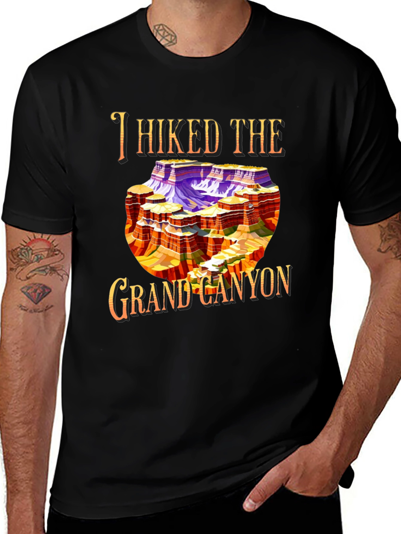 Variant 29 of I Hiked The Grand Canyon Black Graphic Tee