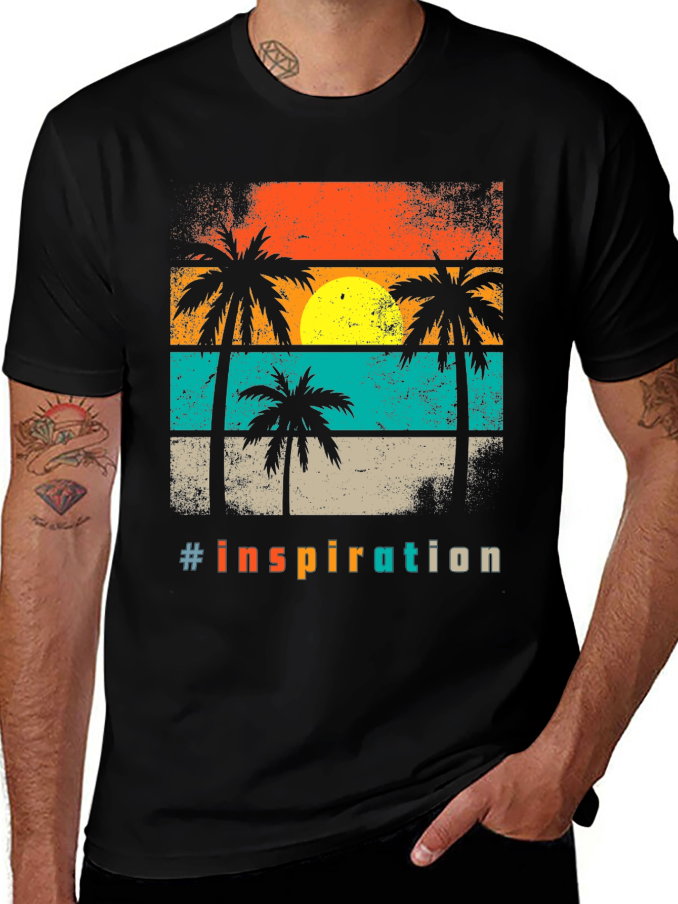 Variant 13 of Inspirational Retro Palm Tree T-Shirt