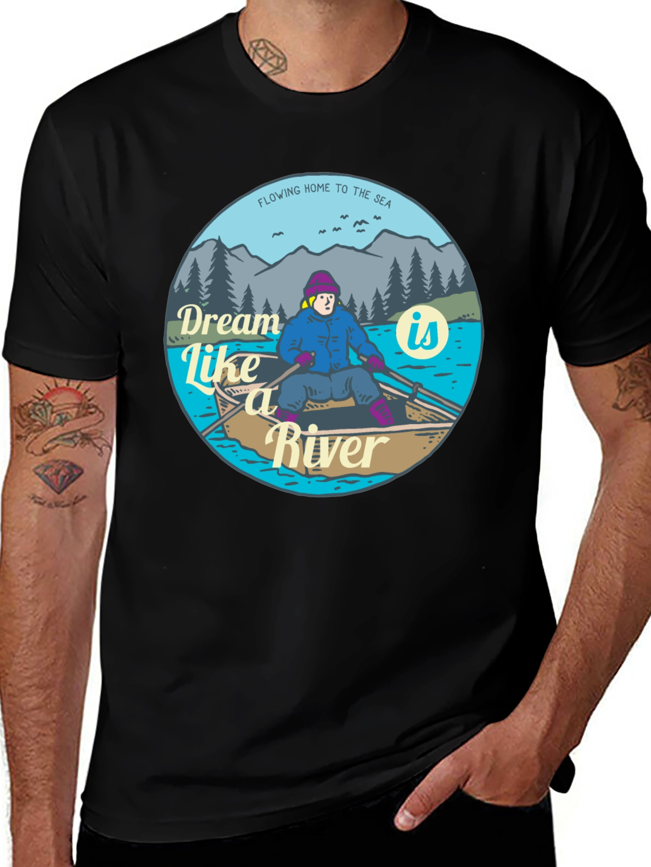 Variant 24 of Dream Like a River T-Shirt - Flowing Home Design