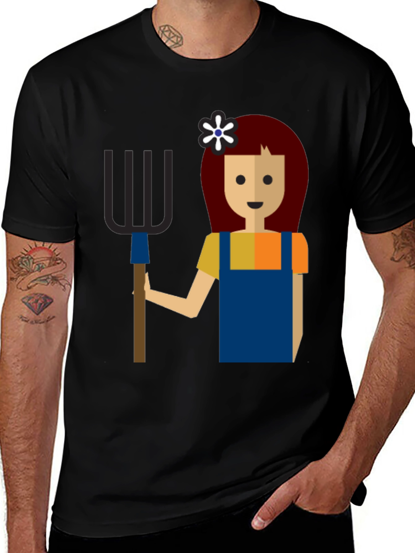 Variant 12 of Farmer Girl Graphic Tee - Cool Cartoon Farm Life Shirt