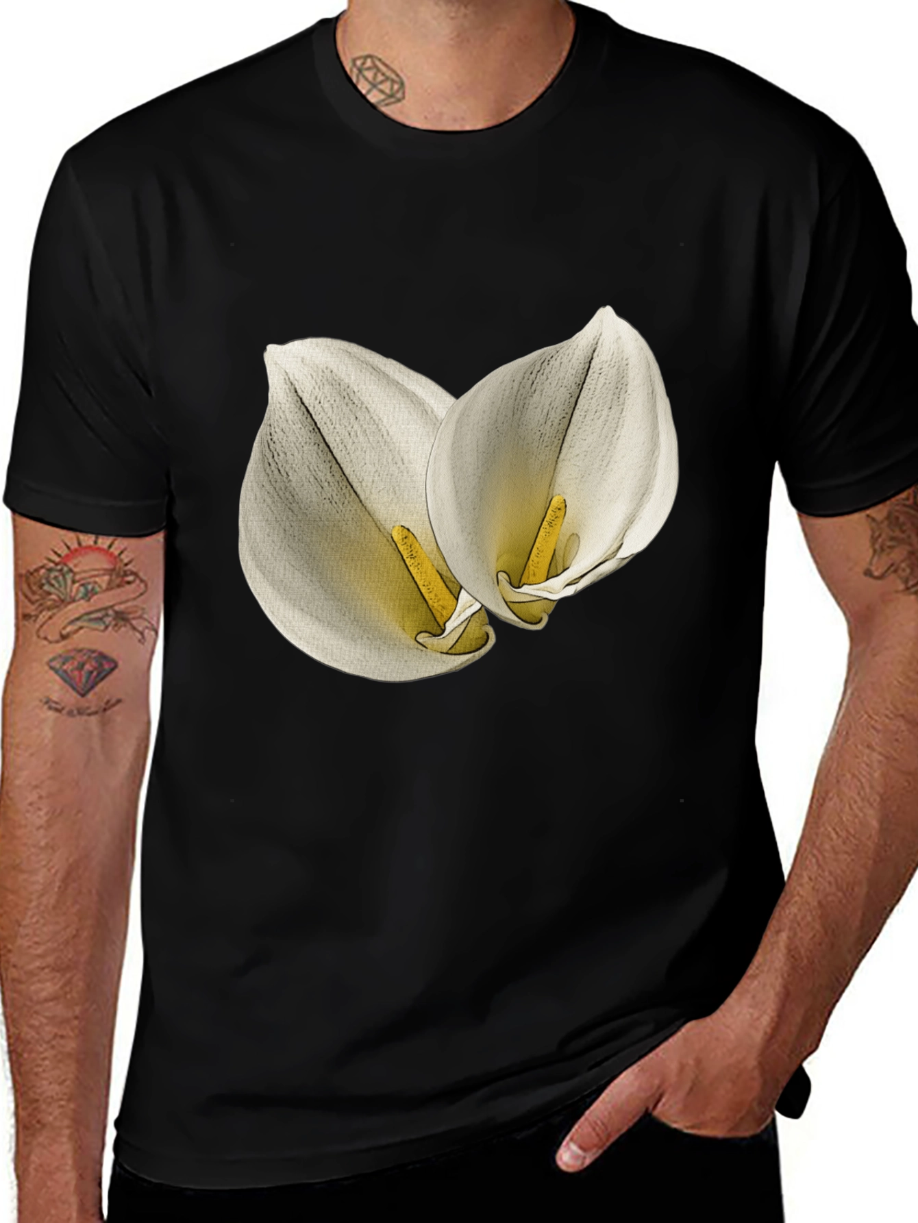 Variant 17 of Calla Lily Graphic Tee - Black