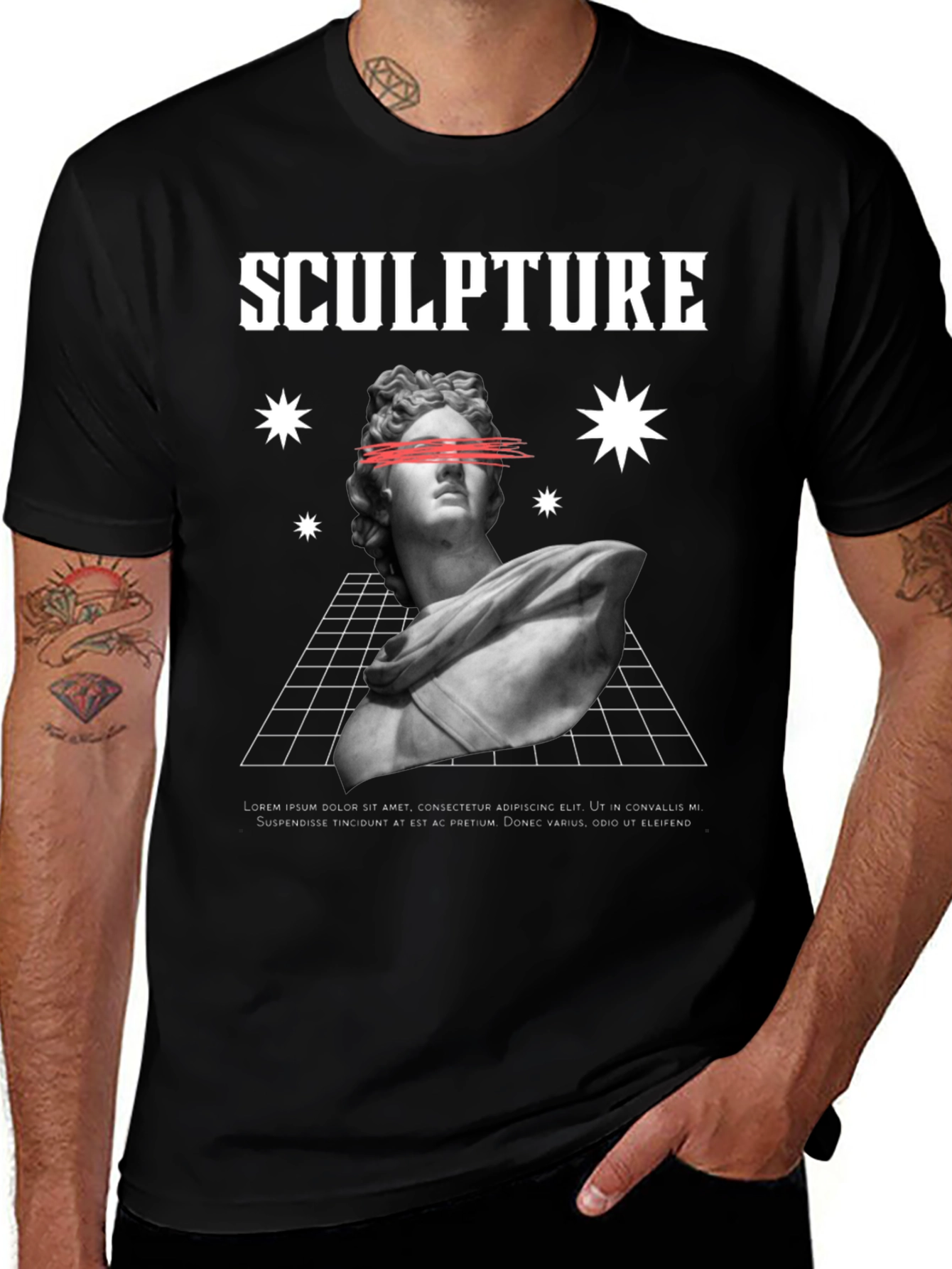 Variant 5 of Sculpture Graphic Print T-Shirt - Black