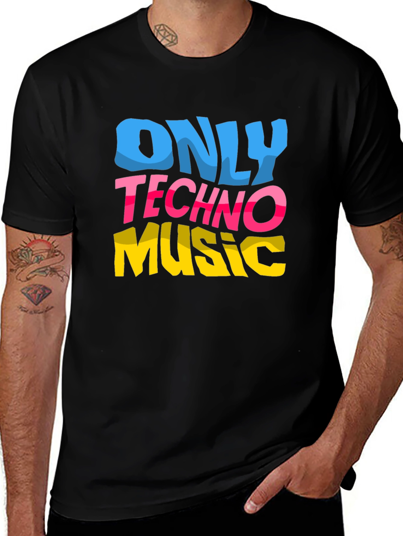 Variant 10 of Only Techno Music Graphic T-Shirt - Soft Cotton Blend