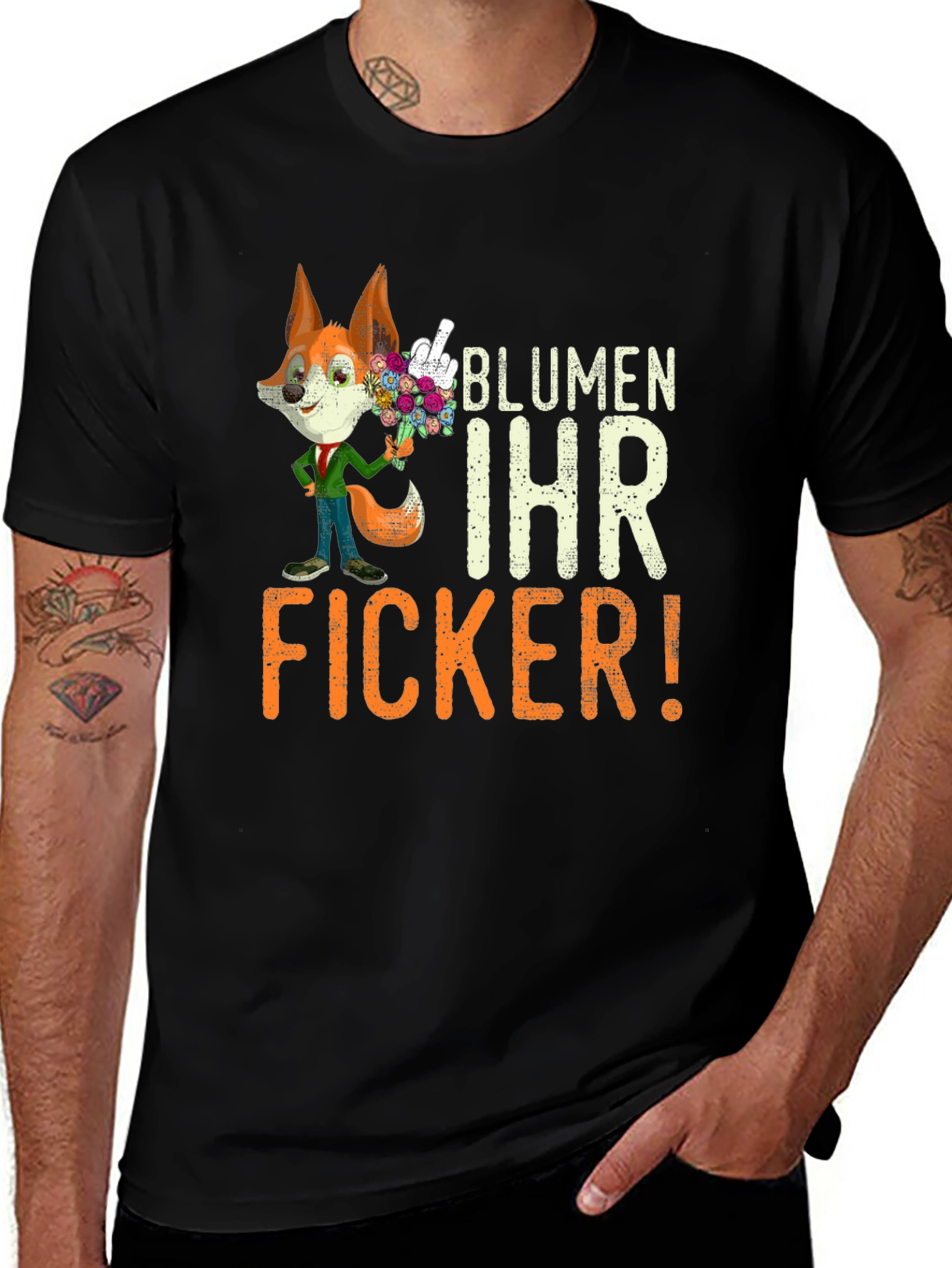 Variant 3 of Blumen Ihr Ficker Fox Graphic T-Shirt