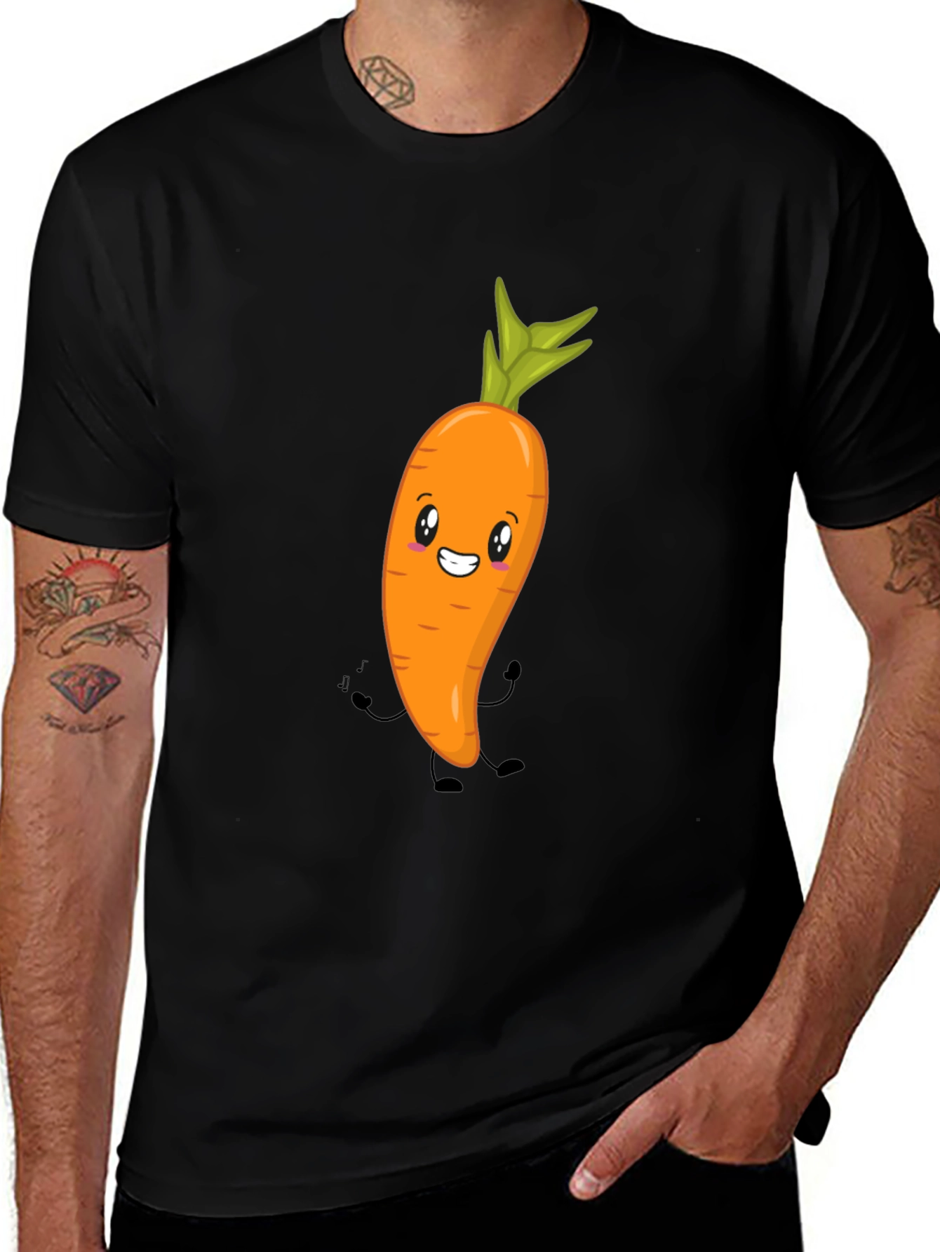 Variant 23 of Cute Carrot Graphic Tee - Unisex Black T-Shirt