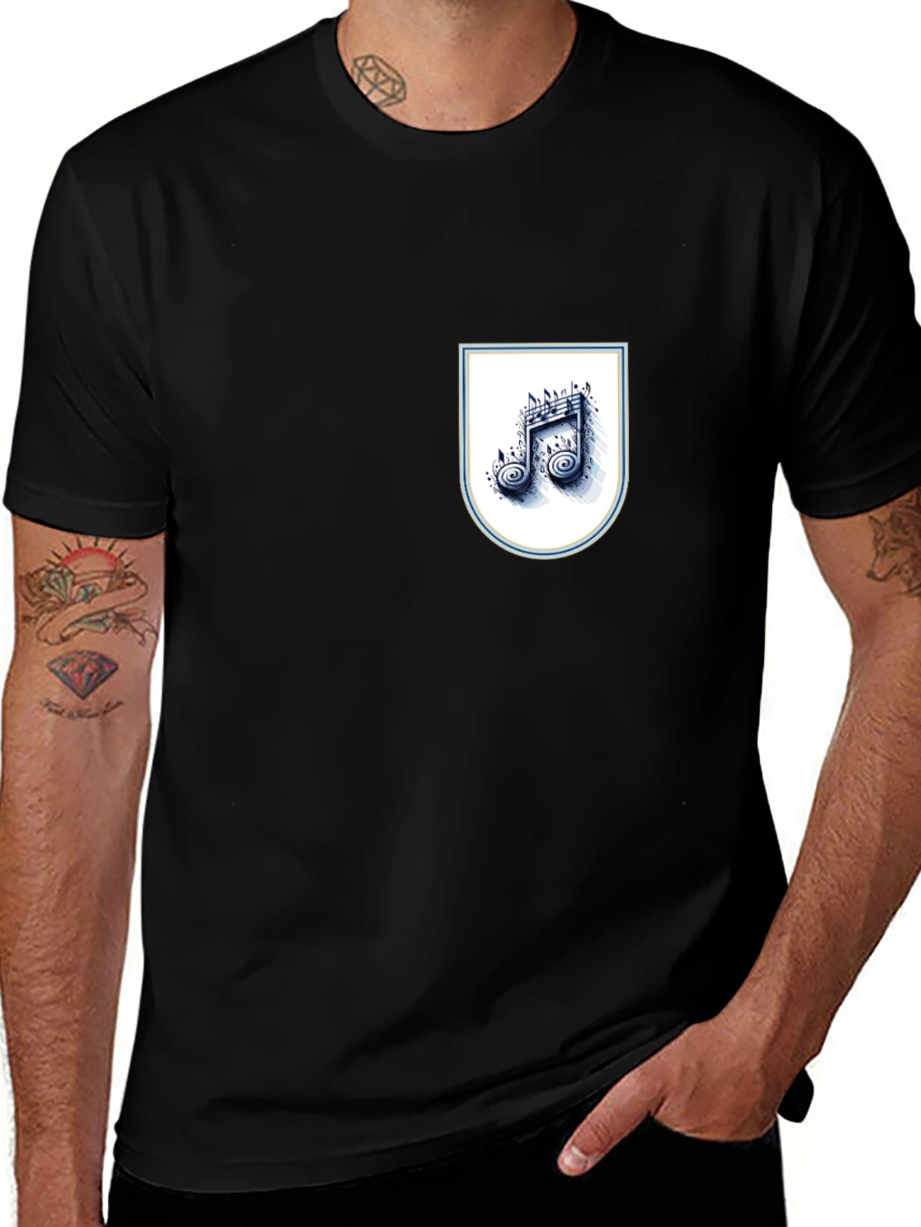 Variant 17 of Music Note Pocket Graphic Tee