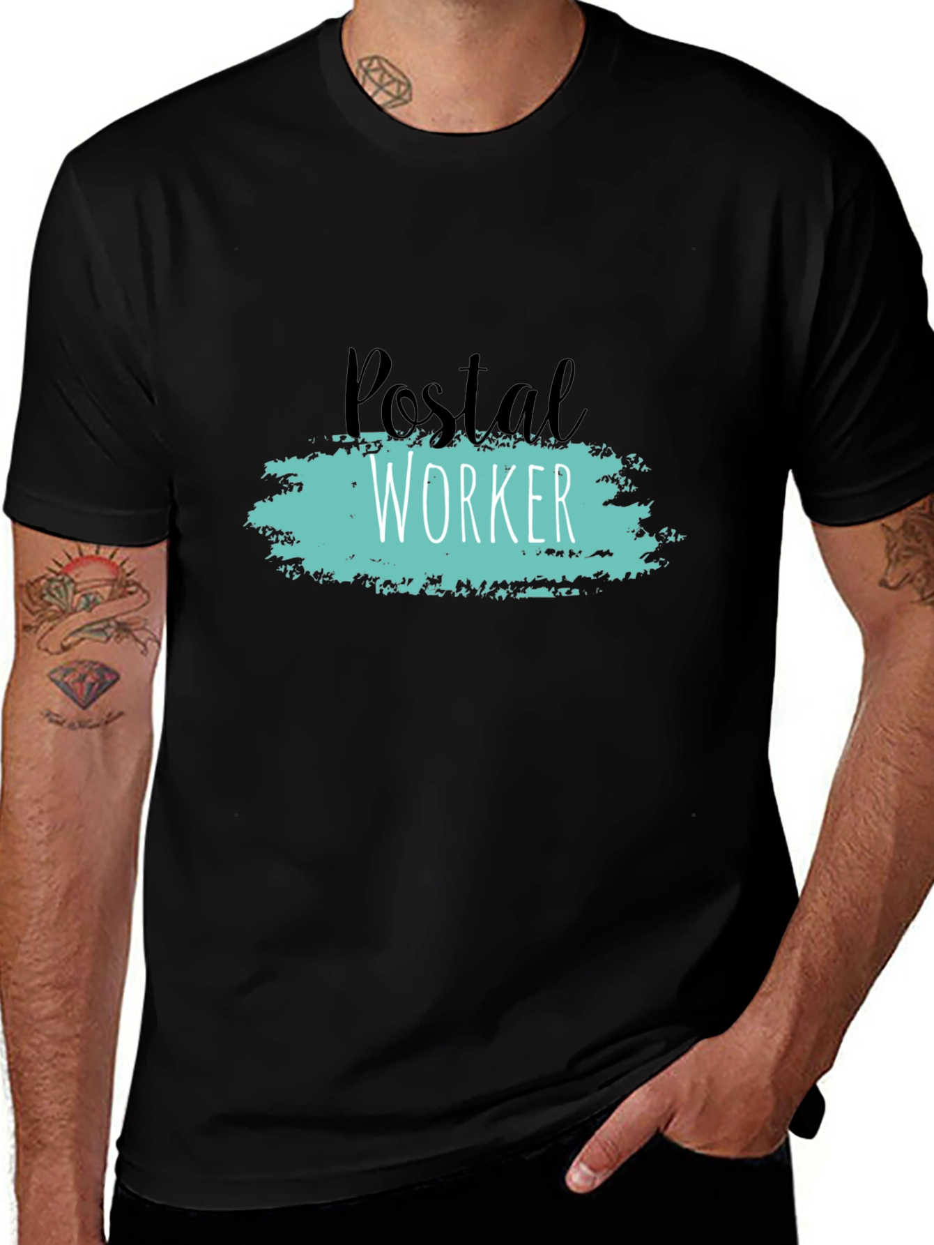 Variant 19 of Postal Worker T-Shirt - Black Graphic Tee