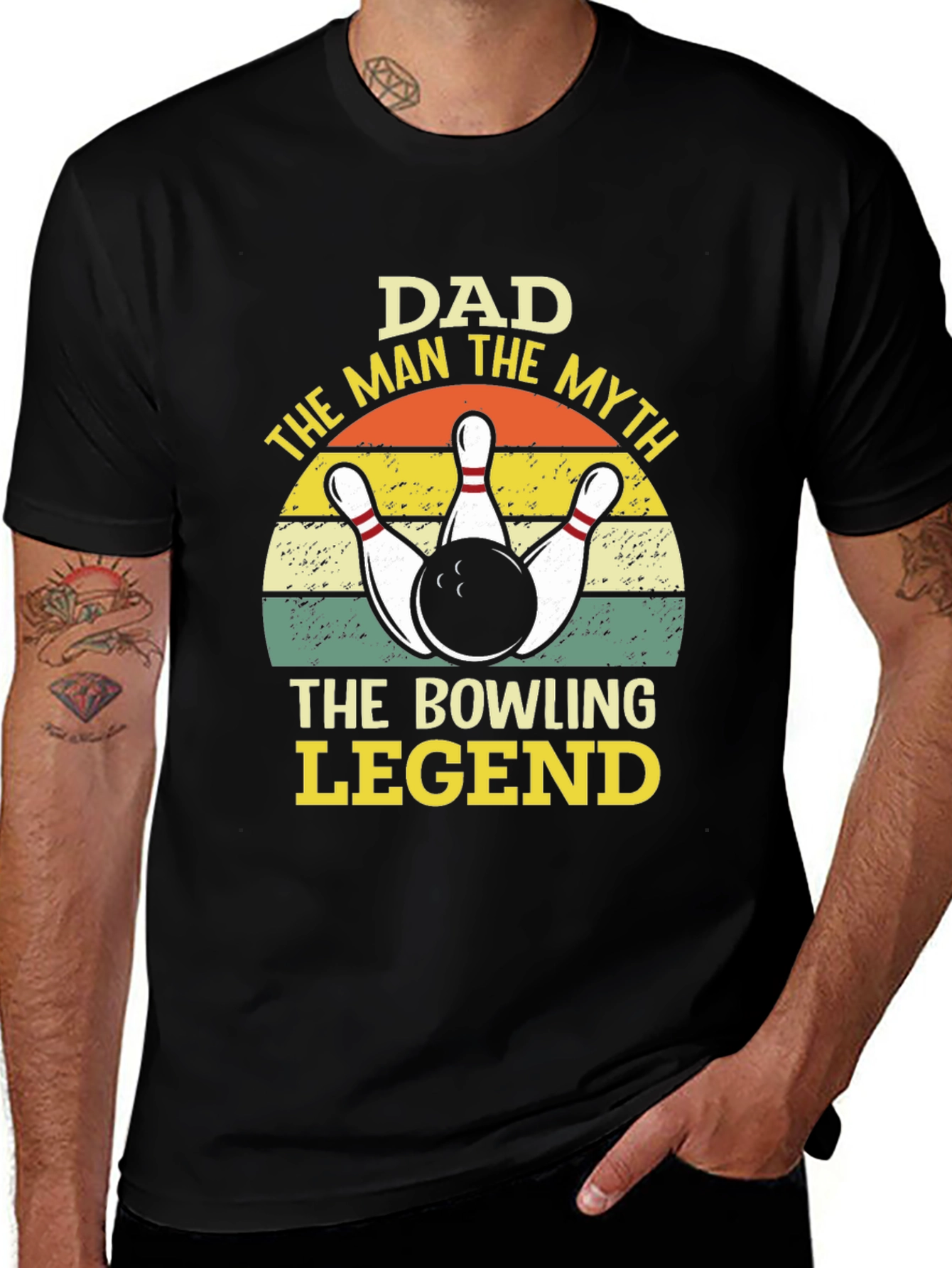 Variant 30 of Dad Bowling Legend Graphic Tee Shirt