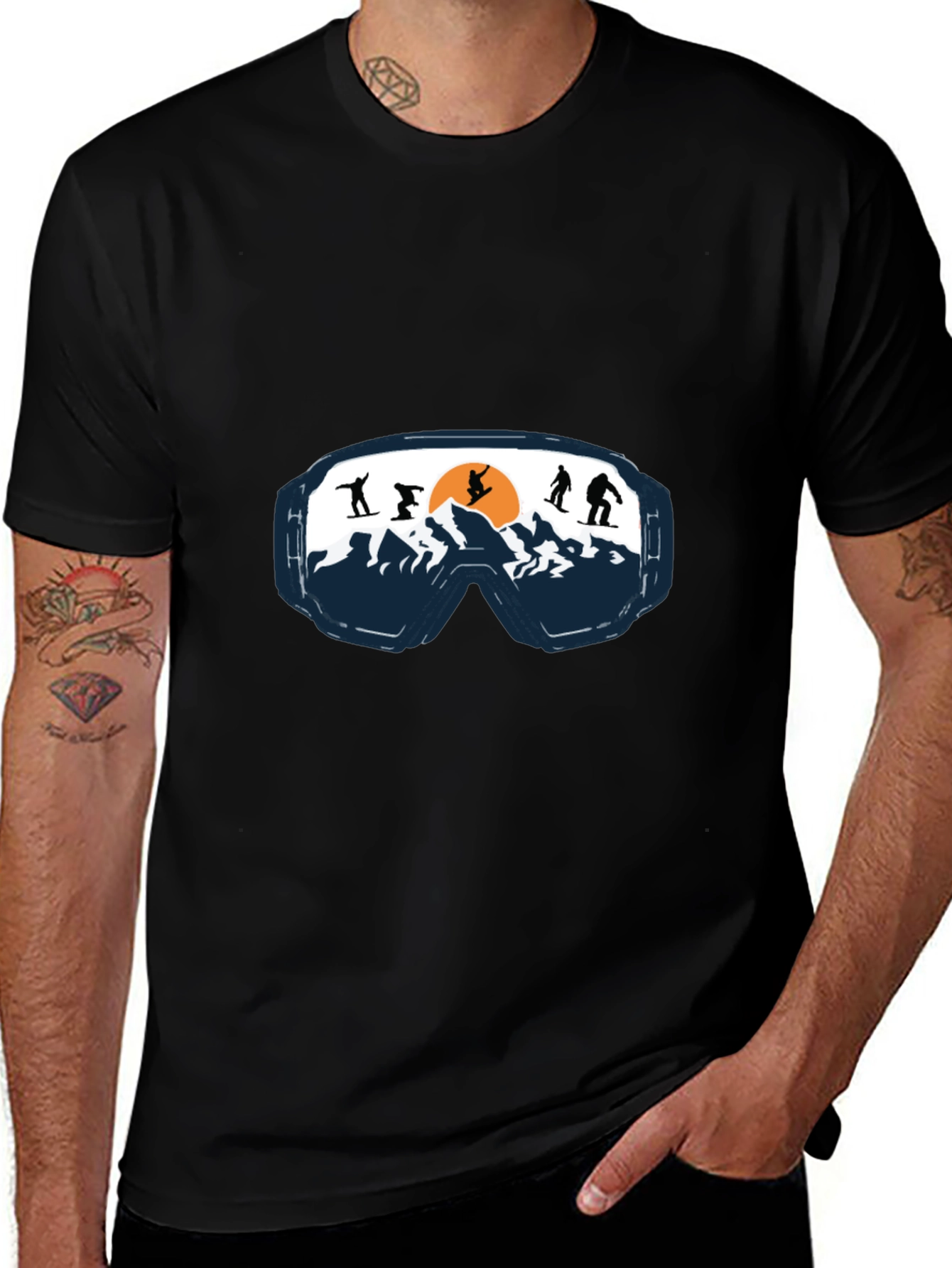 Ski Goggles Graphic Tee - Mountain Adventure Shirt