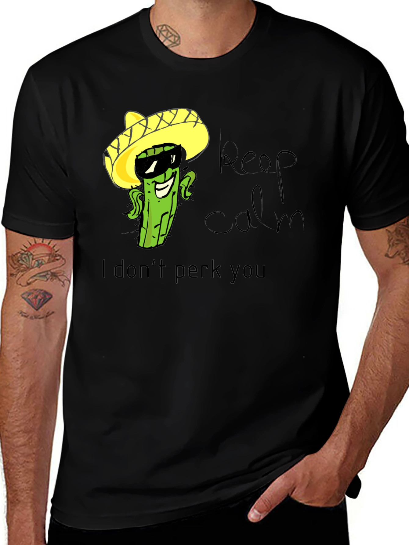 Variant 10 of Cool Cactus Graphic Black T-Shirt - Relaxed Fit