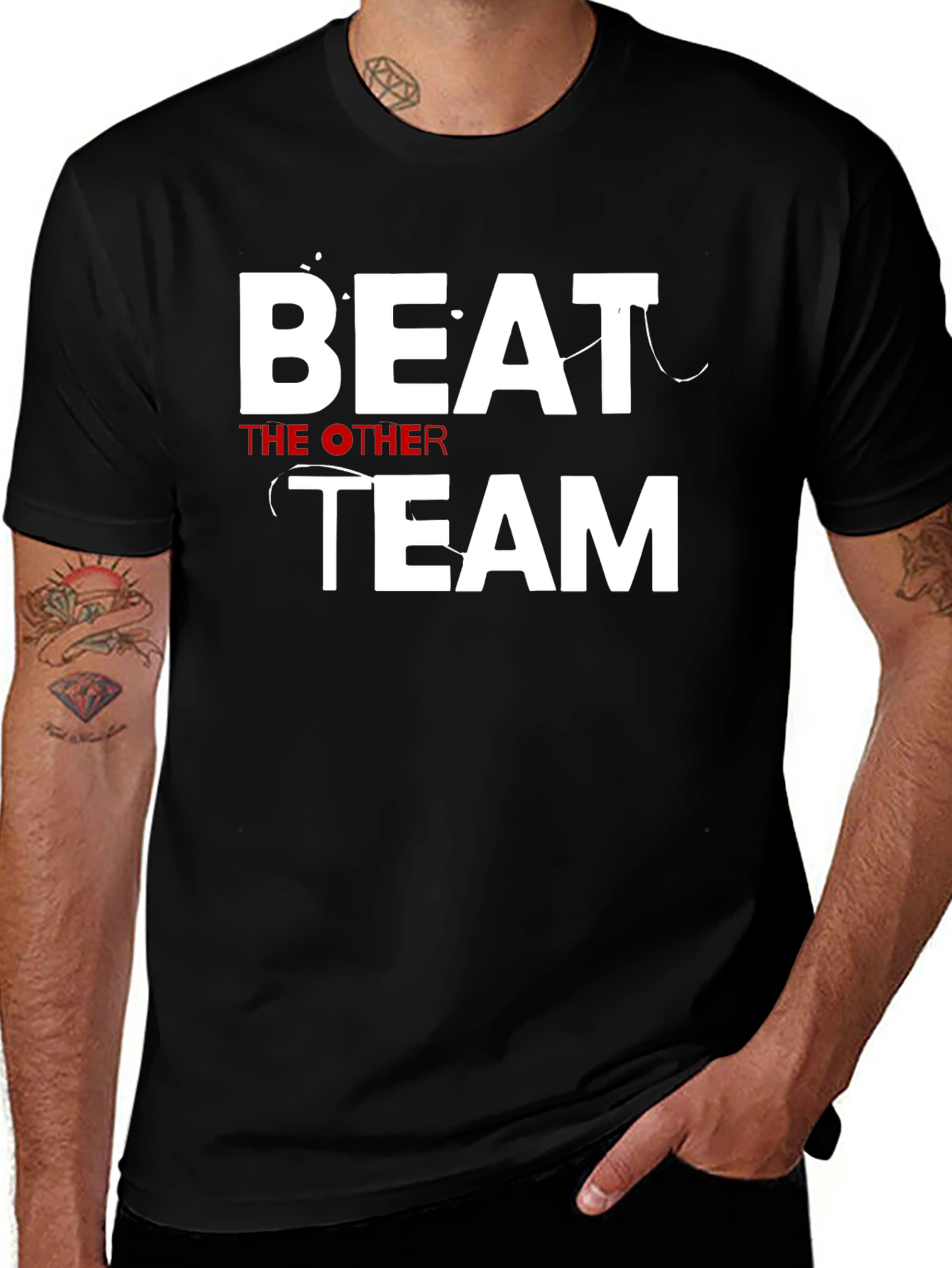 Variant 17 of Beat The Other Team Black Graphic Tee