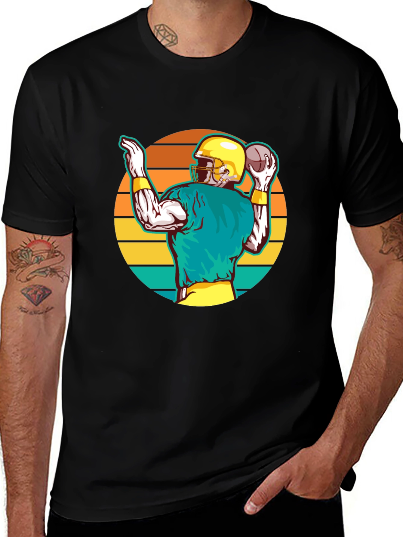 Football Player Graphic T-Shirt