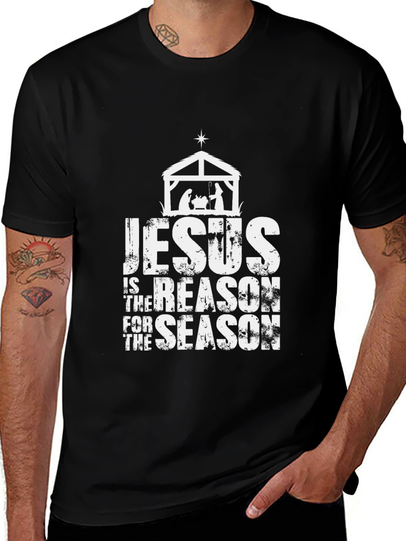 Variant 13 of Jesus is the Reason T-Shirt - Holiday Nativity Tee