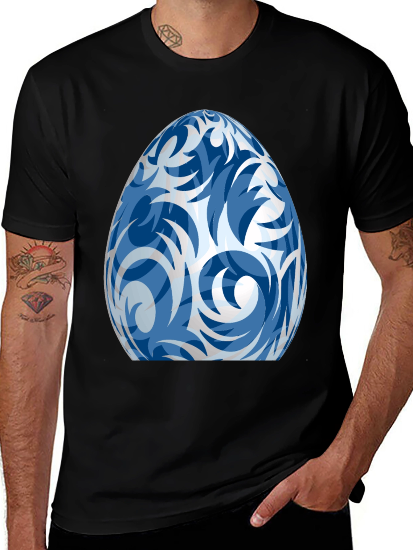 Variant 26 of Blue Egg Graphic Tee - Unique Design