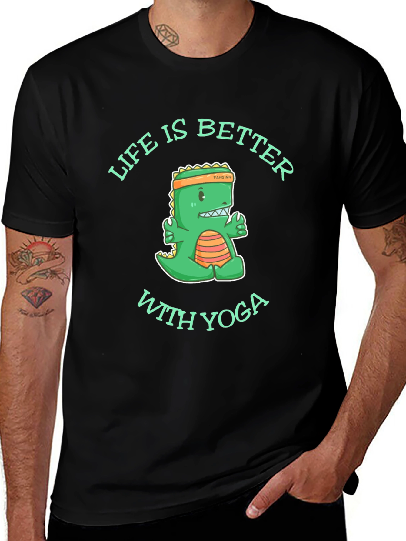 Variant 16 of Yoga Dinosaur Graphic T-Shirt