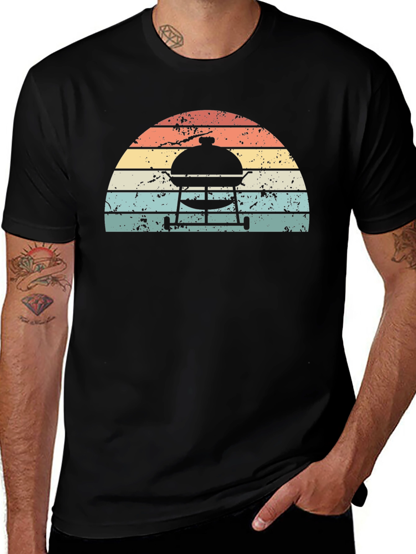 Variant 3 of Retro Grill Master Sunset T-Shirt