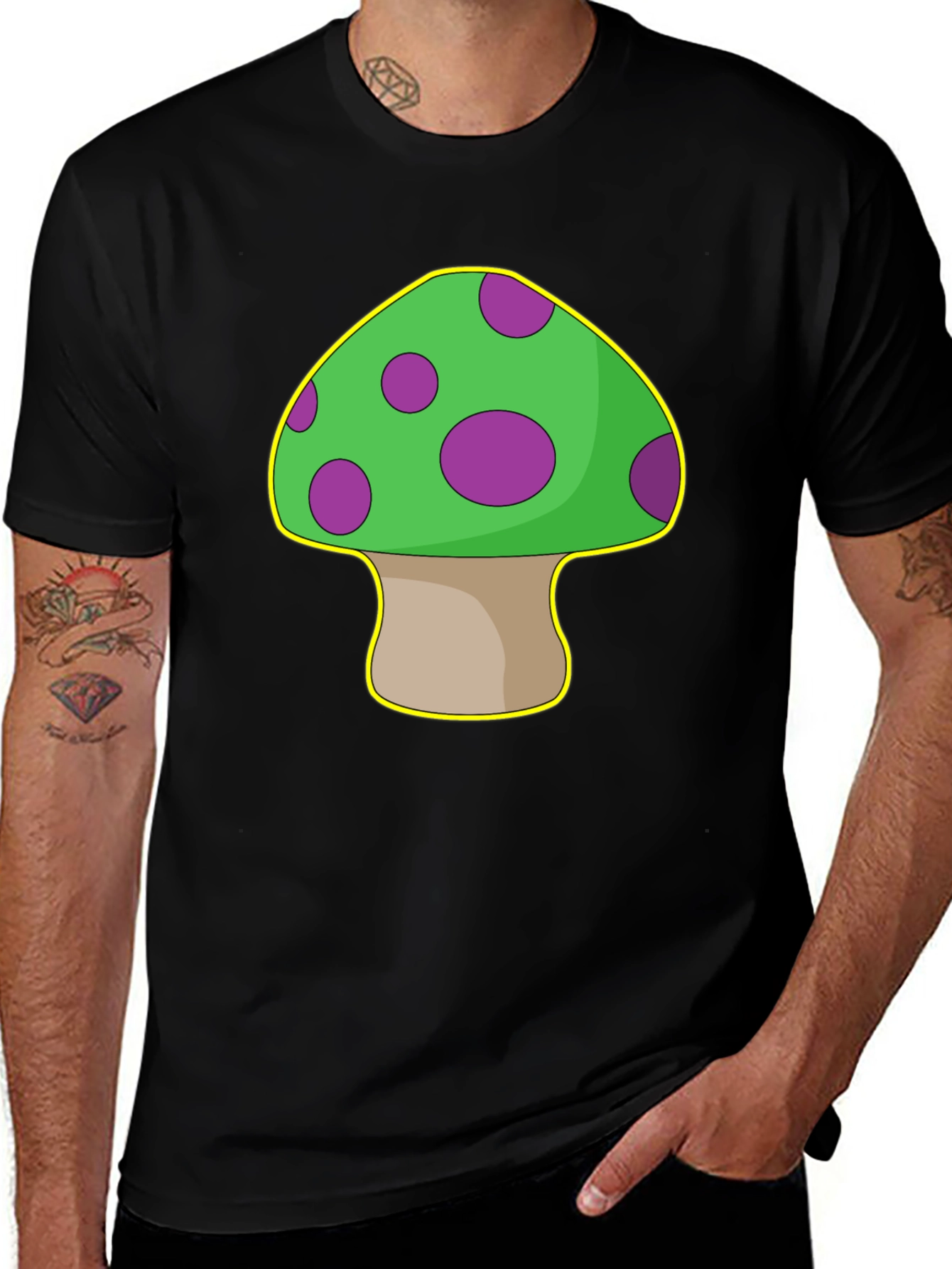 Variant 28 of Mushroom Graphic T-Shirt - Quirky & Fun Design