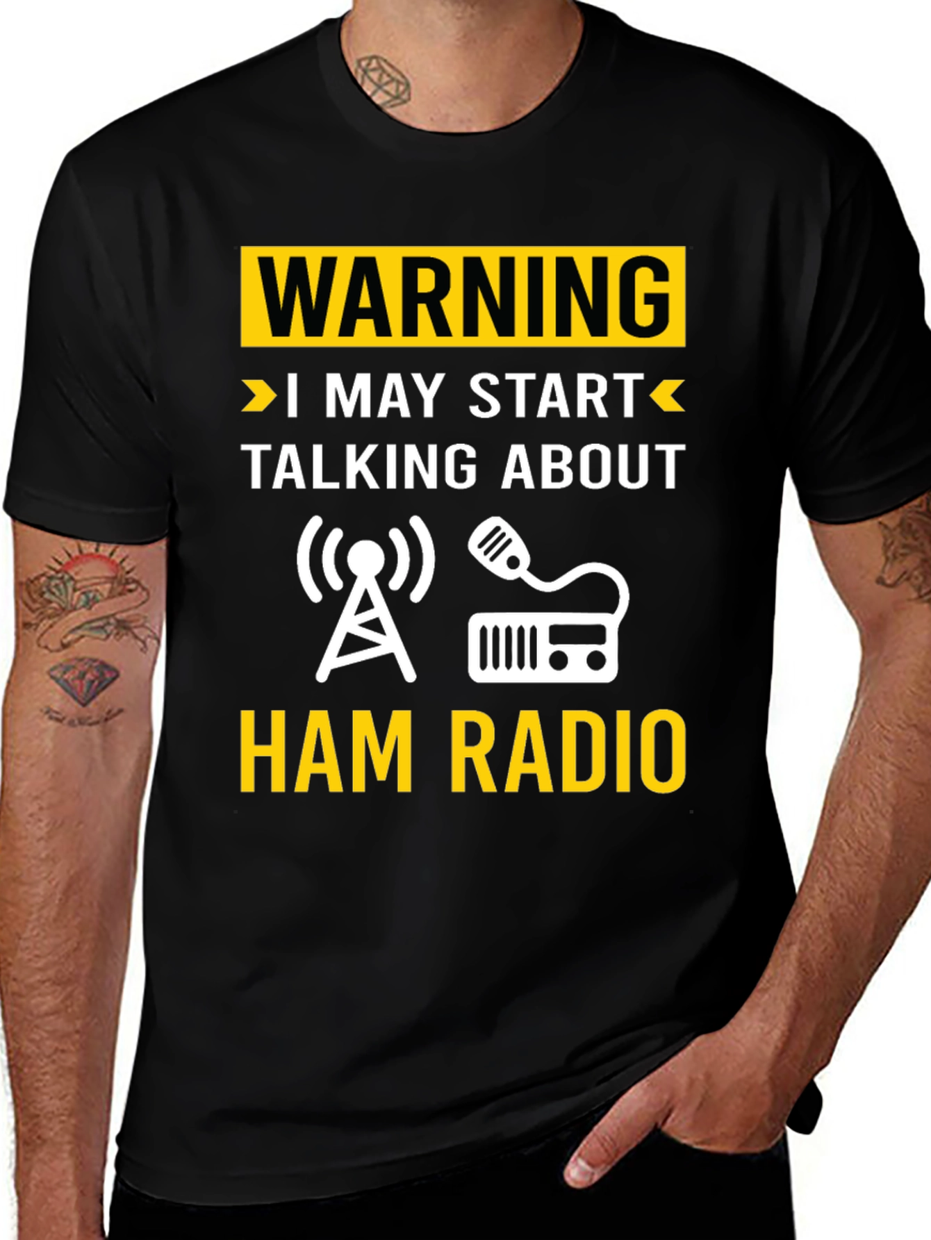 Variant 25 of Warning Ham Radio T-Shirt