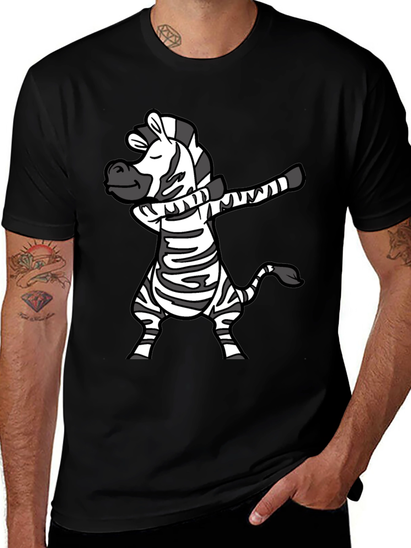 Variant 3 of Dabbing Zebra T-Shirt - Fun Cartoon Animal Tee