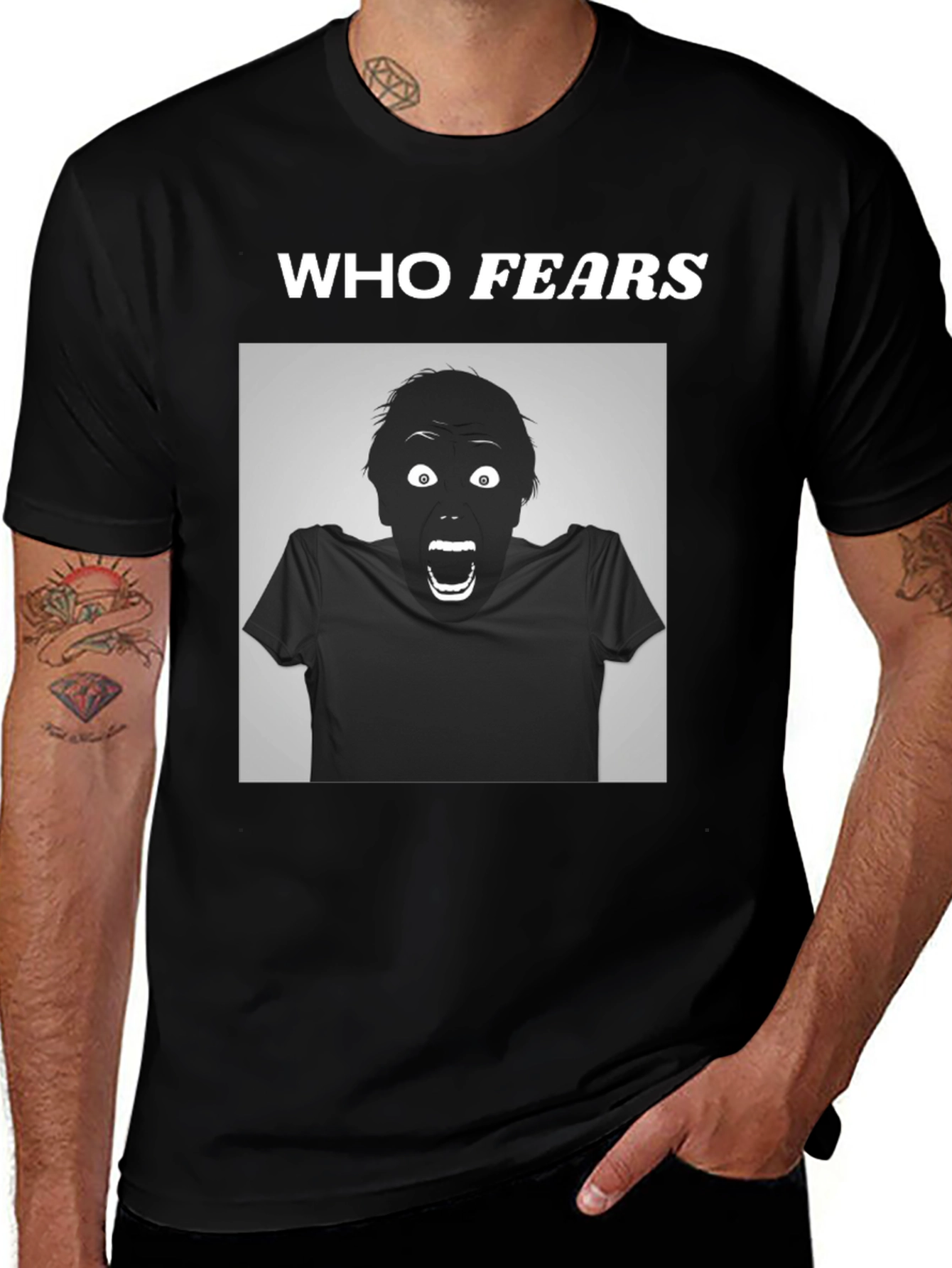 Variant 21 of Who Fears Graphic Tee - Spooky Season Ready
