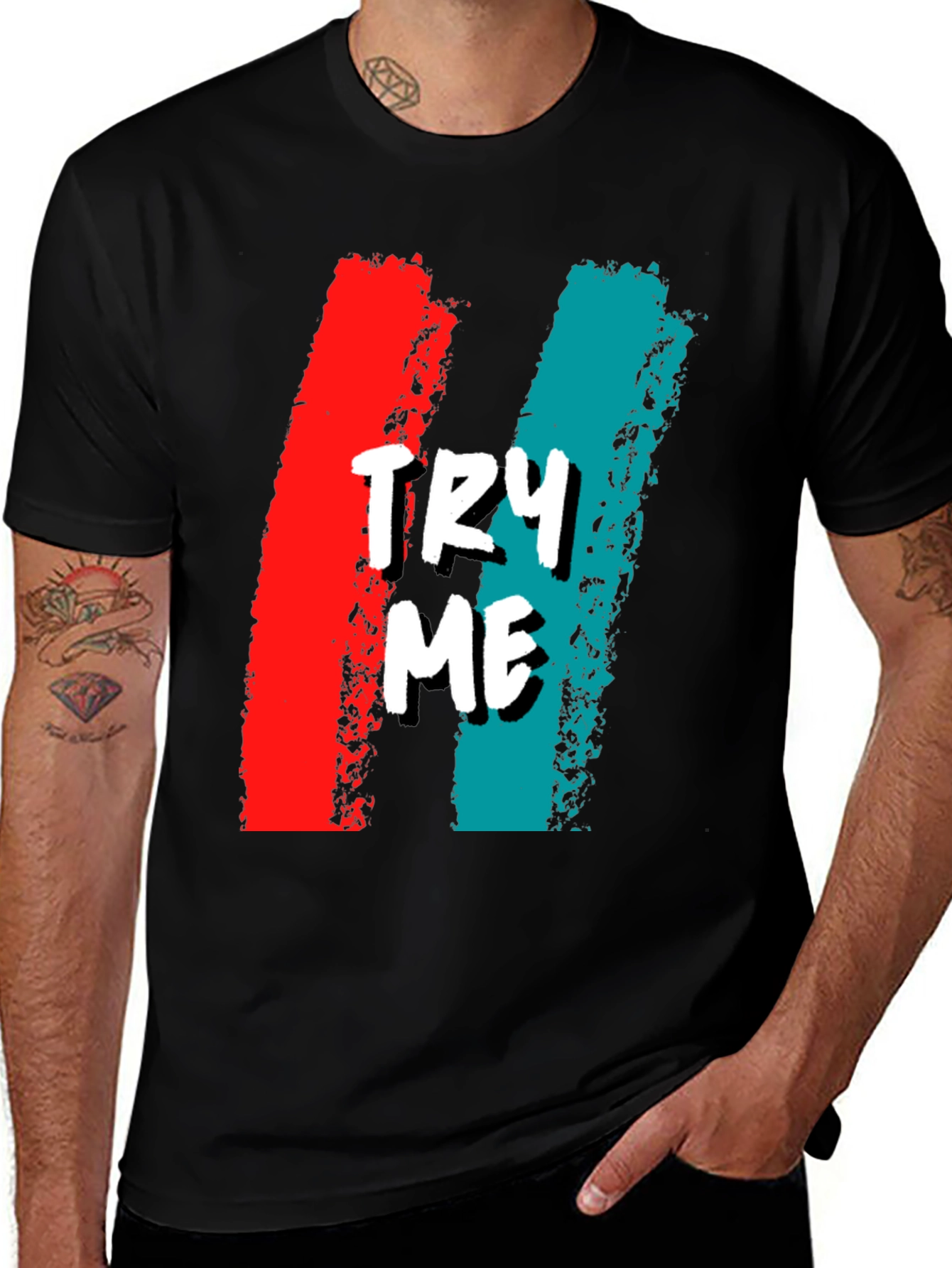 Variant 10 of Try Me Graphic Tee - Bold & Edgy Casual Wear