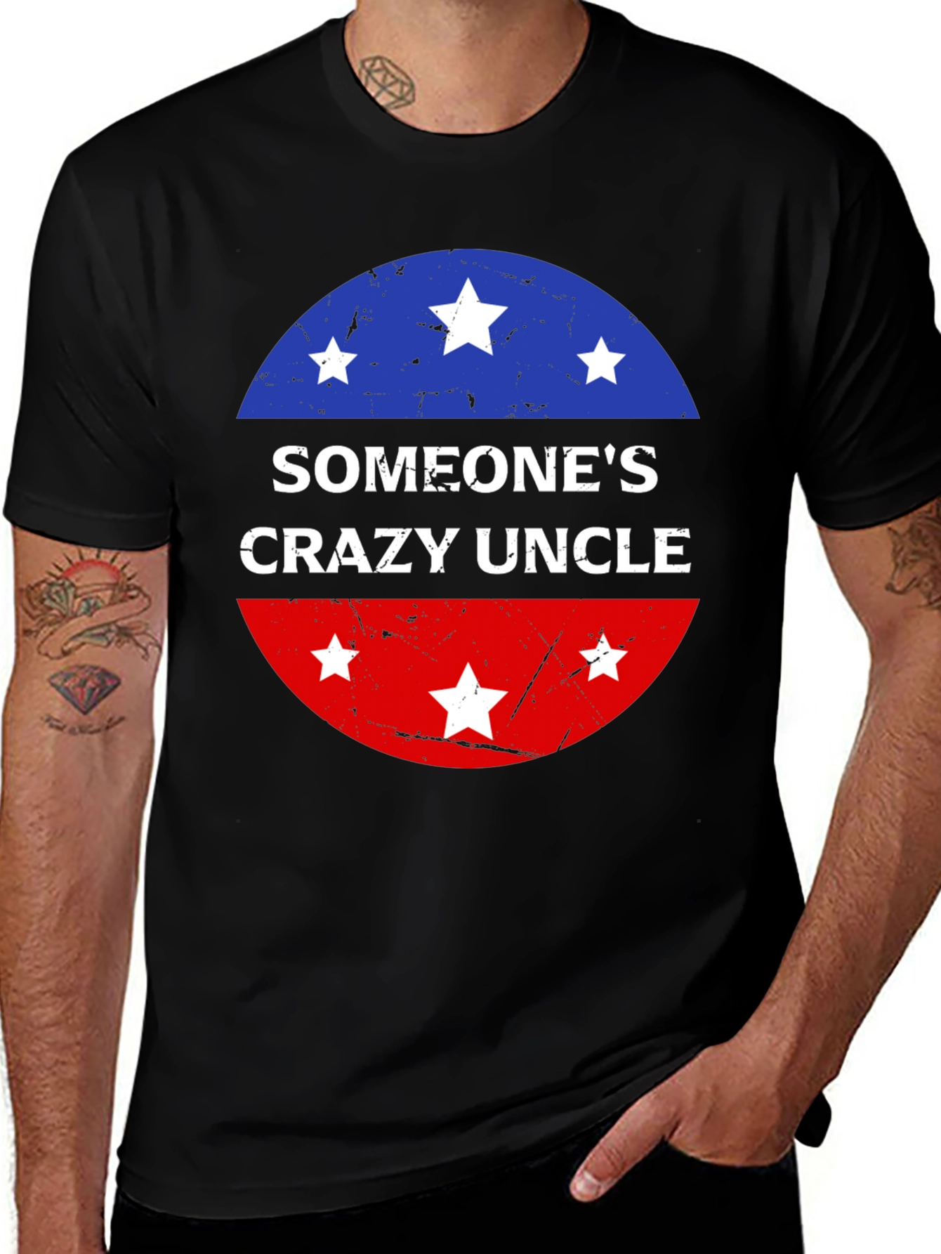 Variant 3 of Crazy Uncle T-Shirt - Patriotic Design