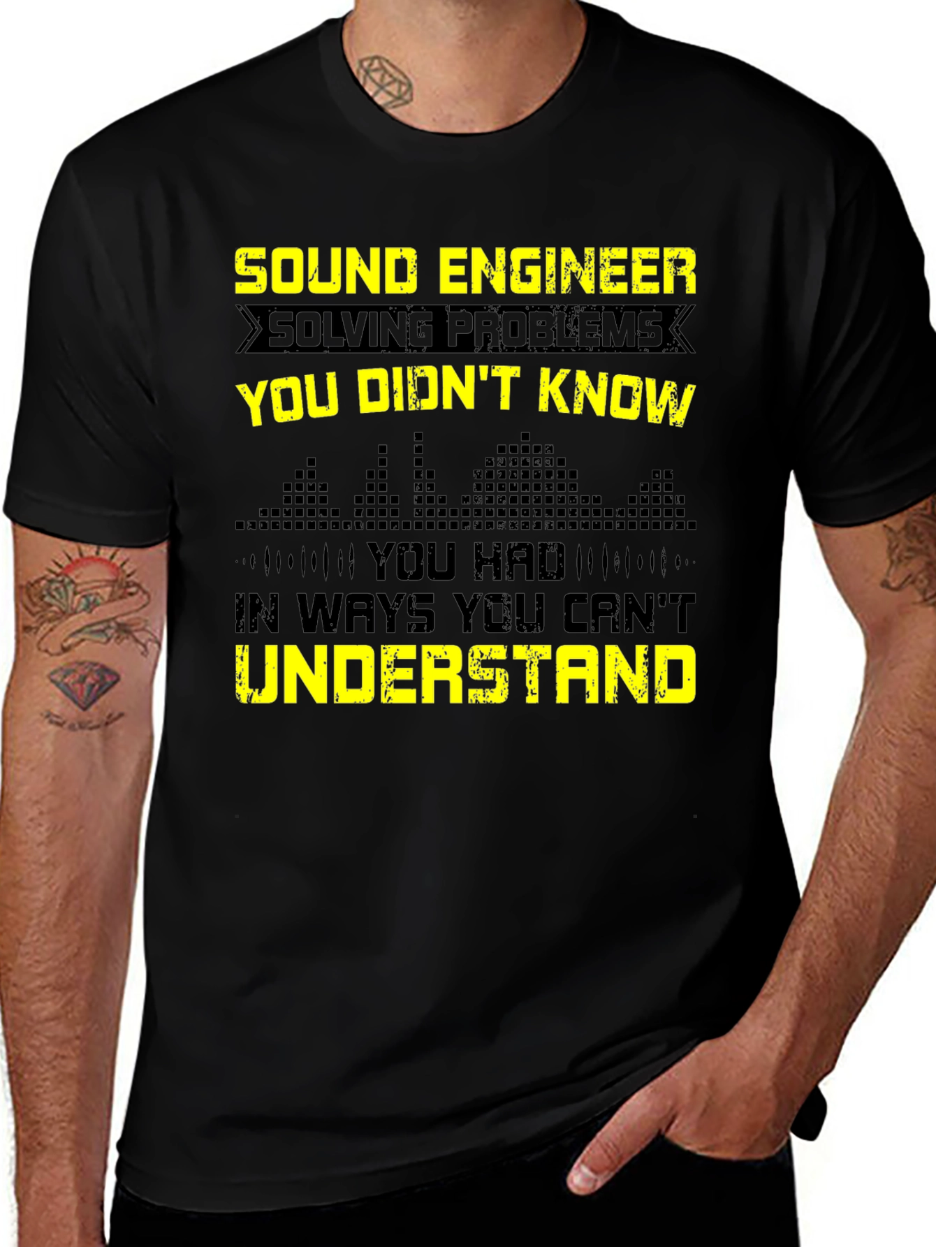 Variant 20 of Sound Engineer Funny Graphic Tee - Black