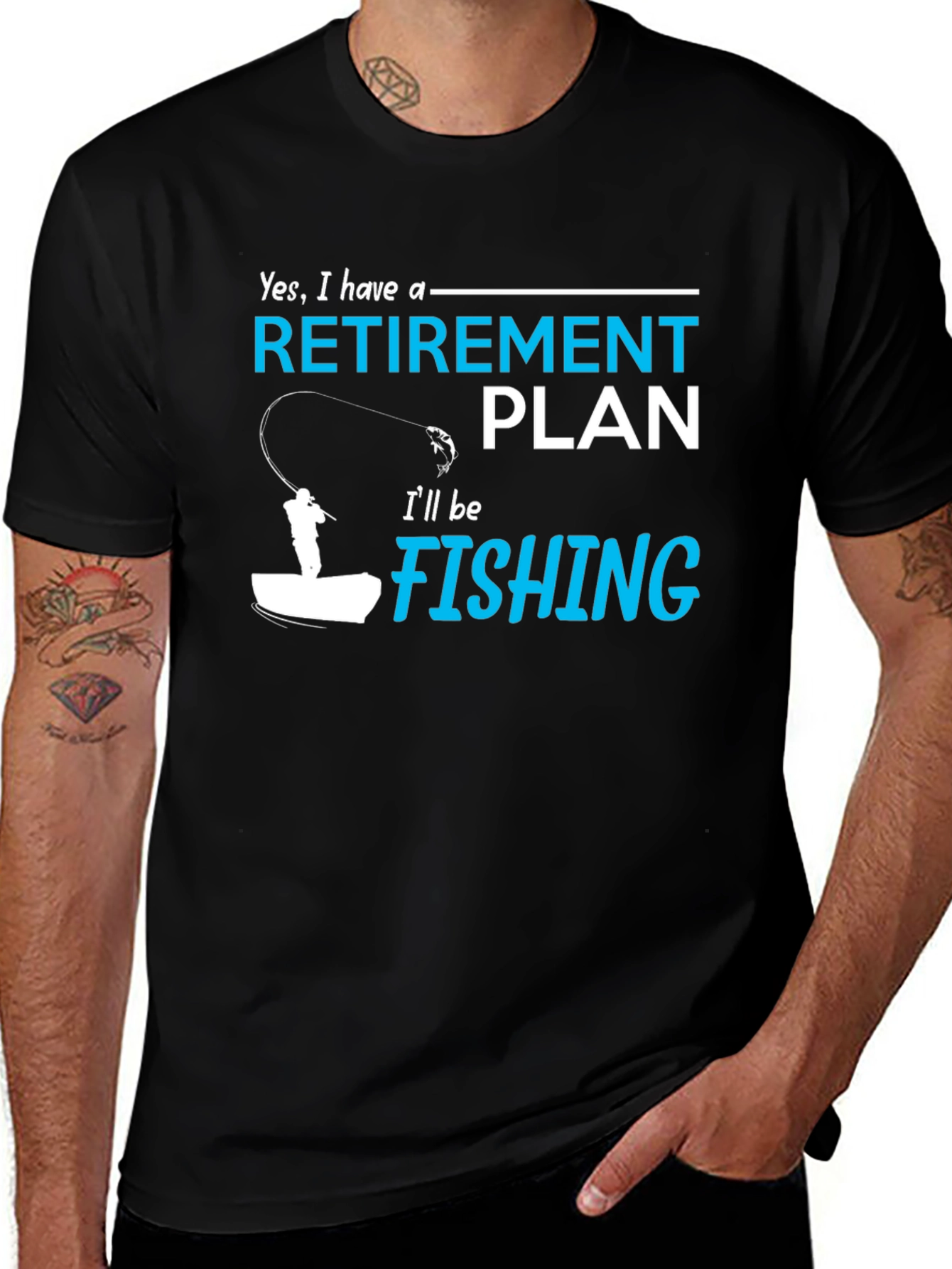Variant 5 of Retirement Plan Fishing T-Shirt