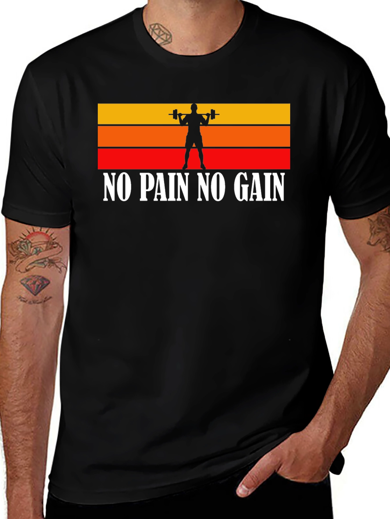 Variant 29 of No Pain No Gain Black Graphic Tee