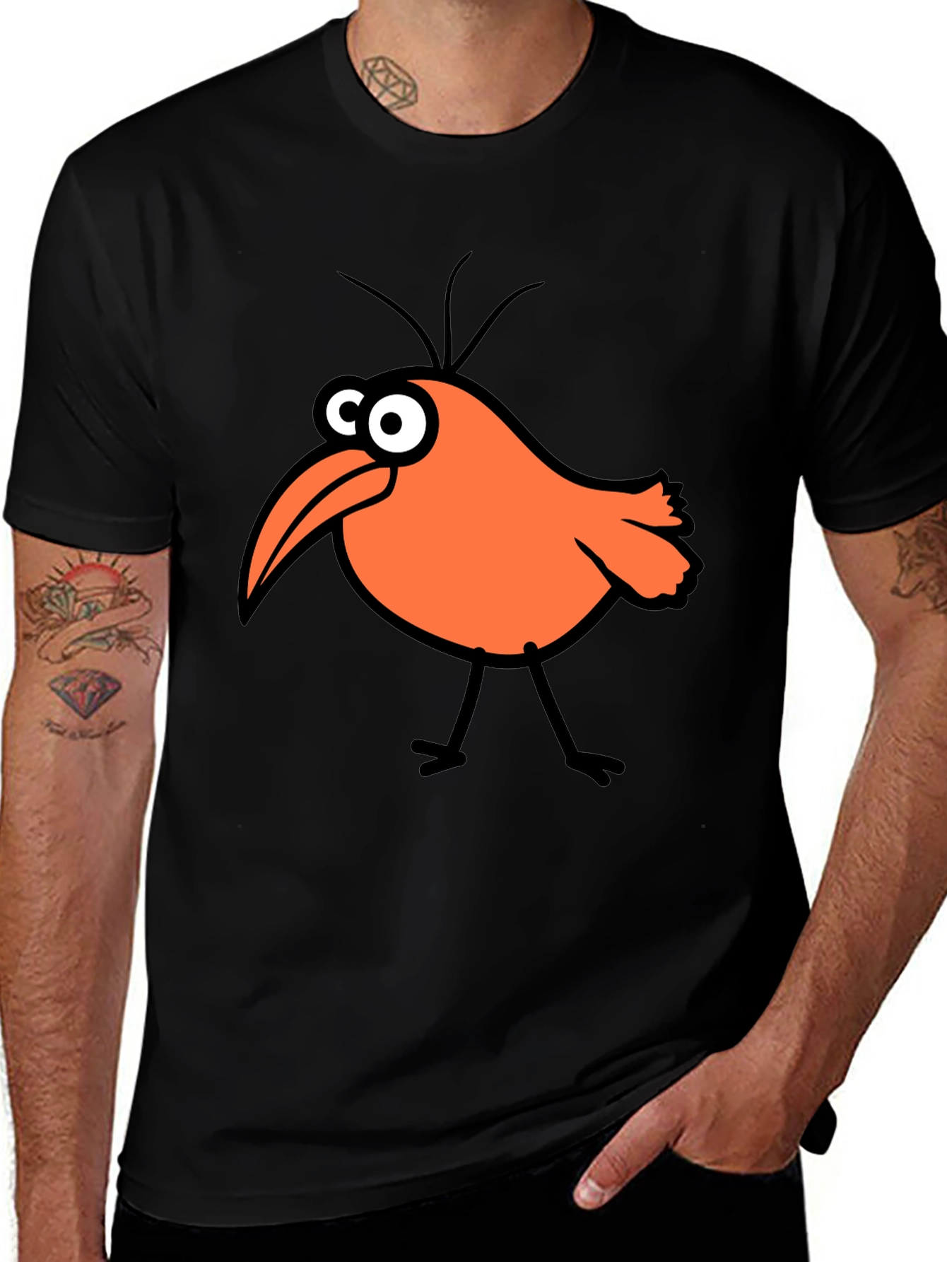Orange Bird Graphic Tee - Funky Casual Style