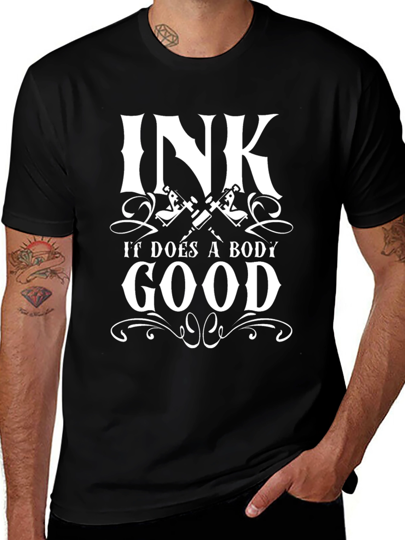 Variant 16 of Ink Does A Body Good Black Graphic Tee