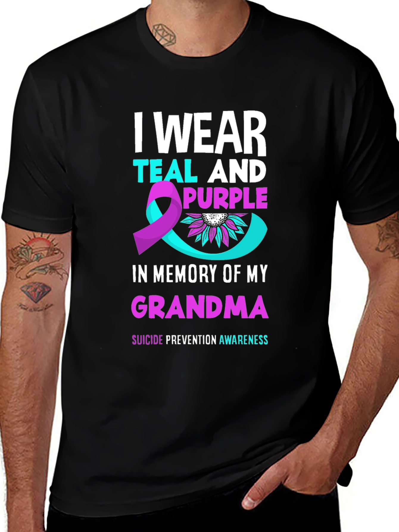 Variant 5 of Teal & Purple Suicide Prevention Awareness T-Shirt