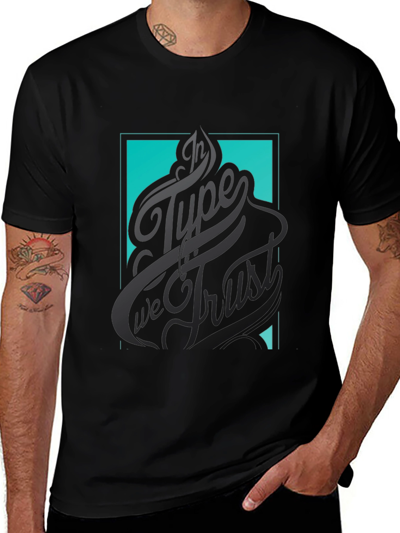 In Type We Trust T-Shirt - Cool Graphic Tee
