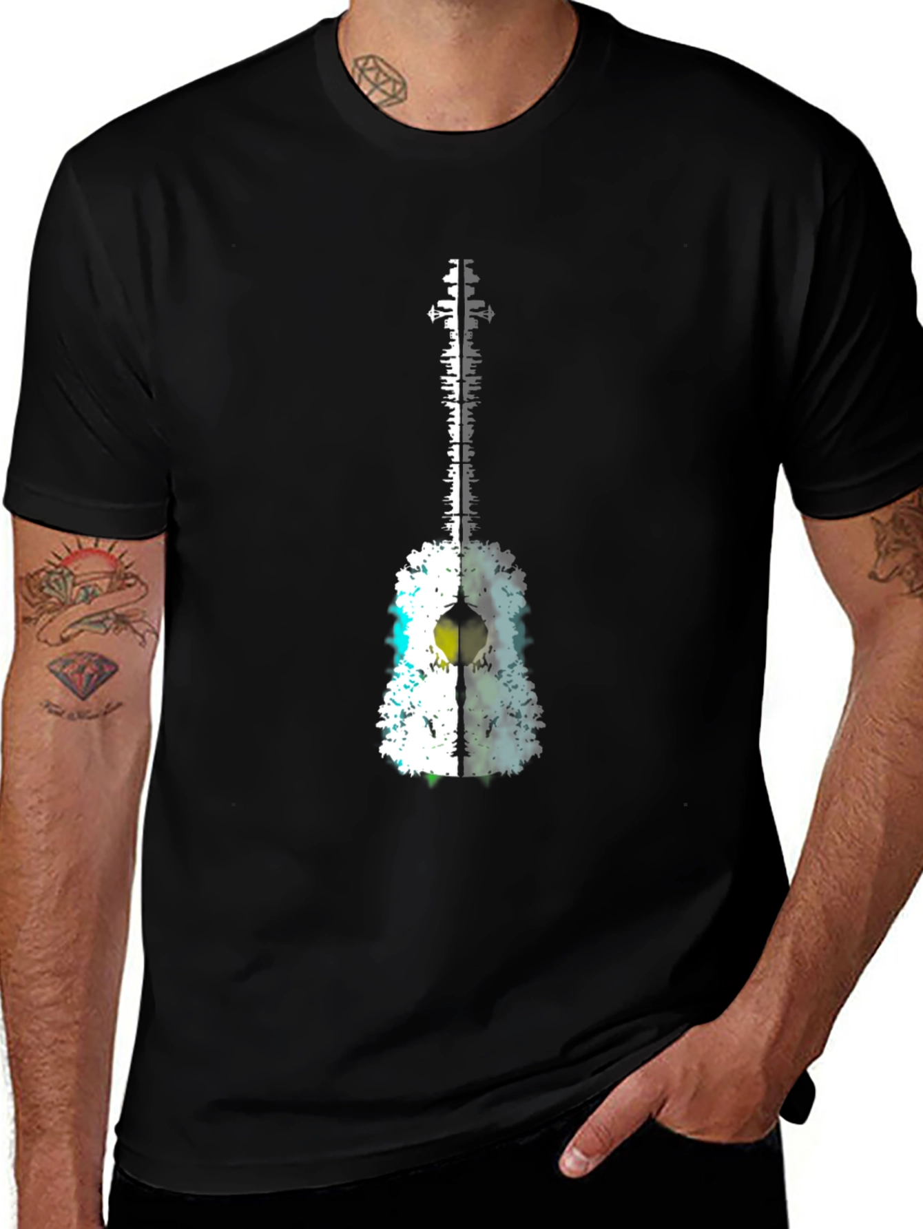 Variant 16 of Guitar Cityscape Graphic Tee