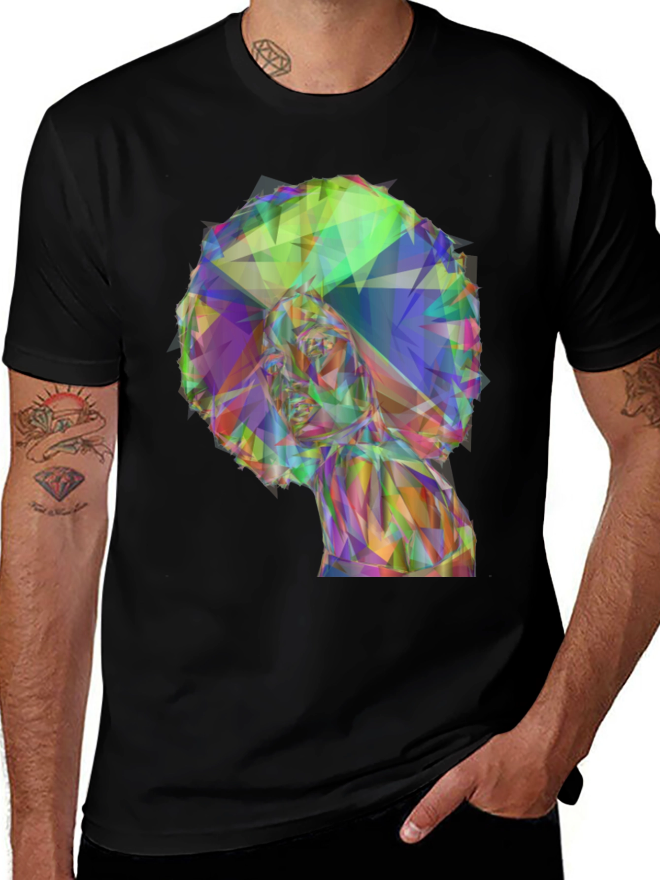 Variant 17 of Geometric Afro Woman T-Shirt - Stylish Graphic Tee
