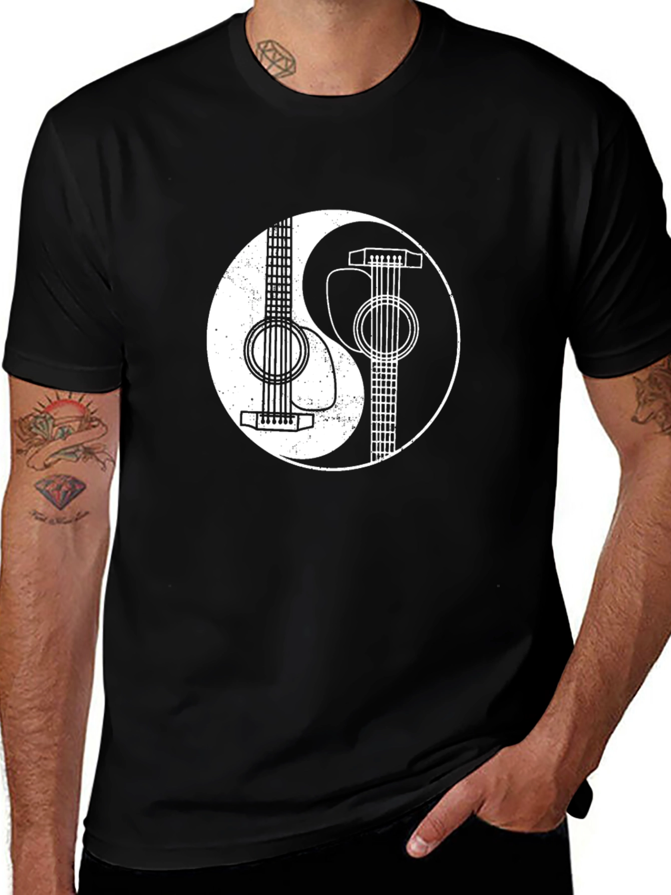 Variant 5 of Yin Yang Guitar Graphic T-Shirt