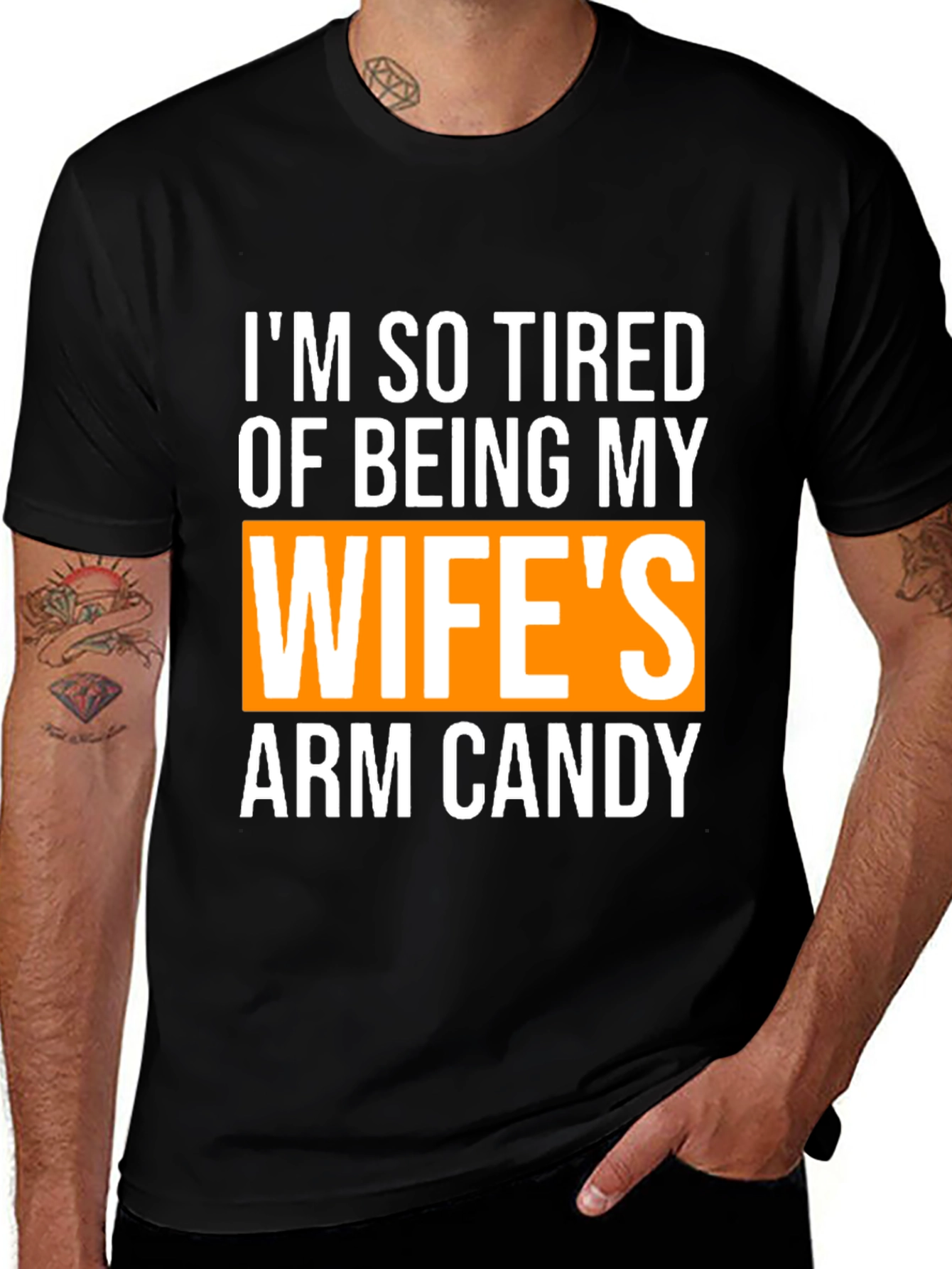 Variant 22 of Funny Husband Wife Arm Candy Graphic Tee