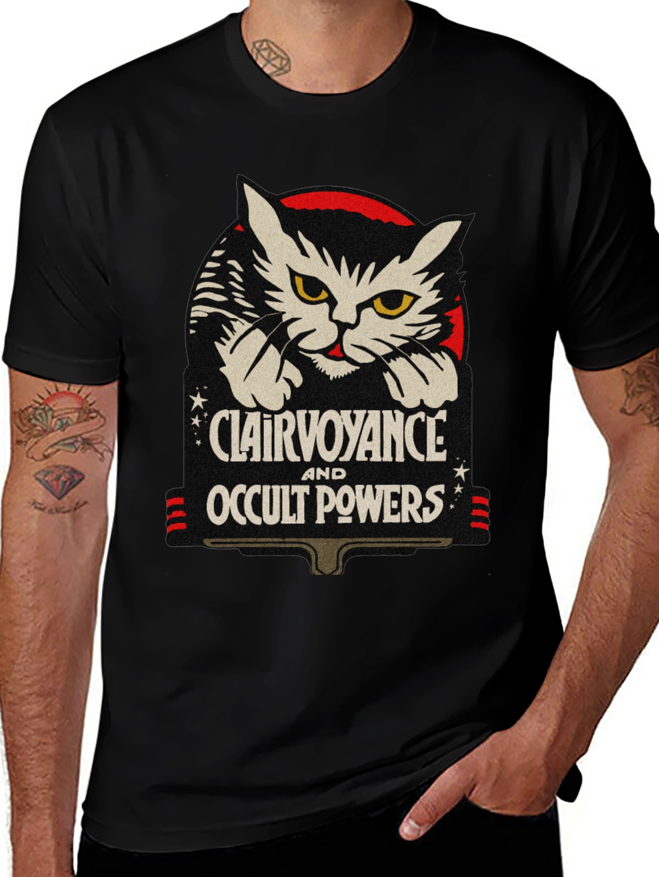 Variant 14 of Clairvoyance & Occult Powers Cat Graphic Tee