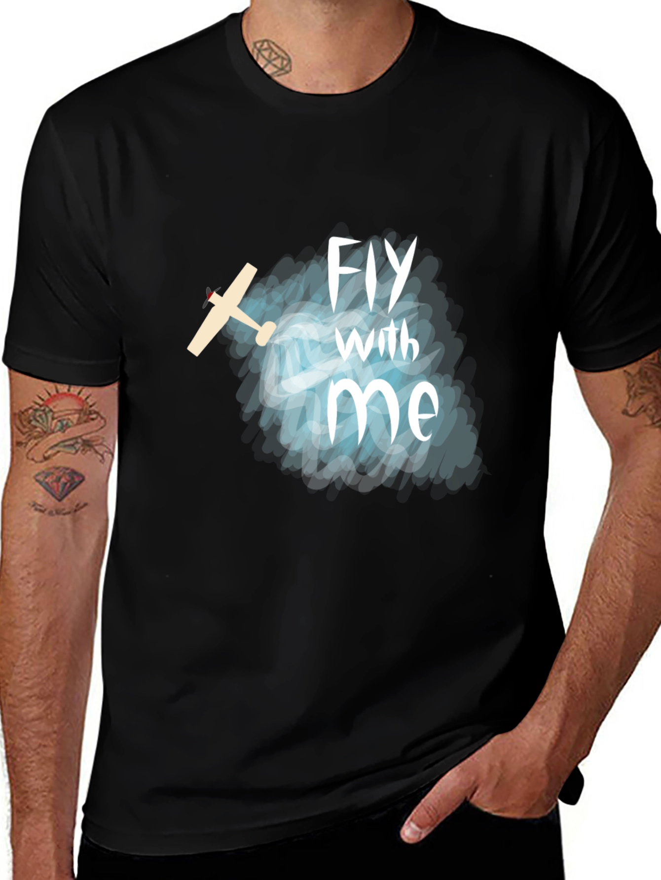 Fly With Me T-Shirt - Airplane Graphic Tee