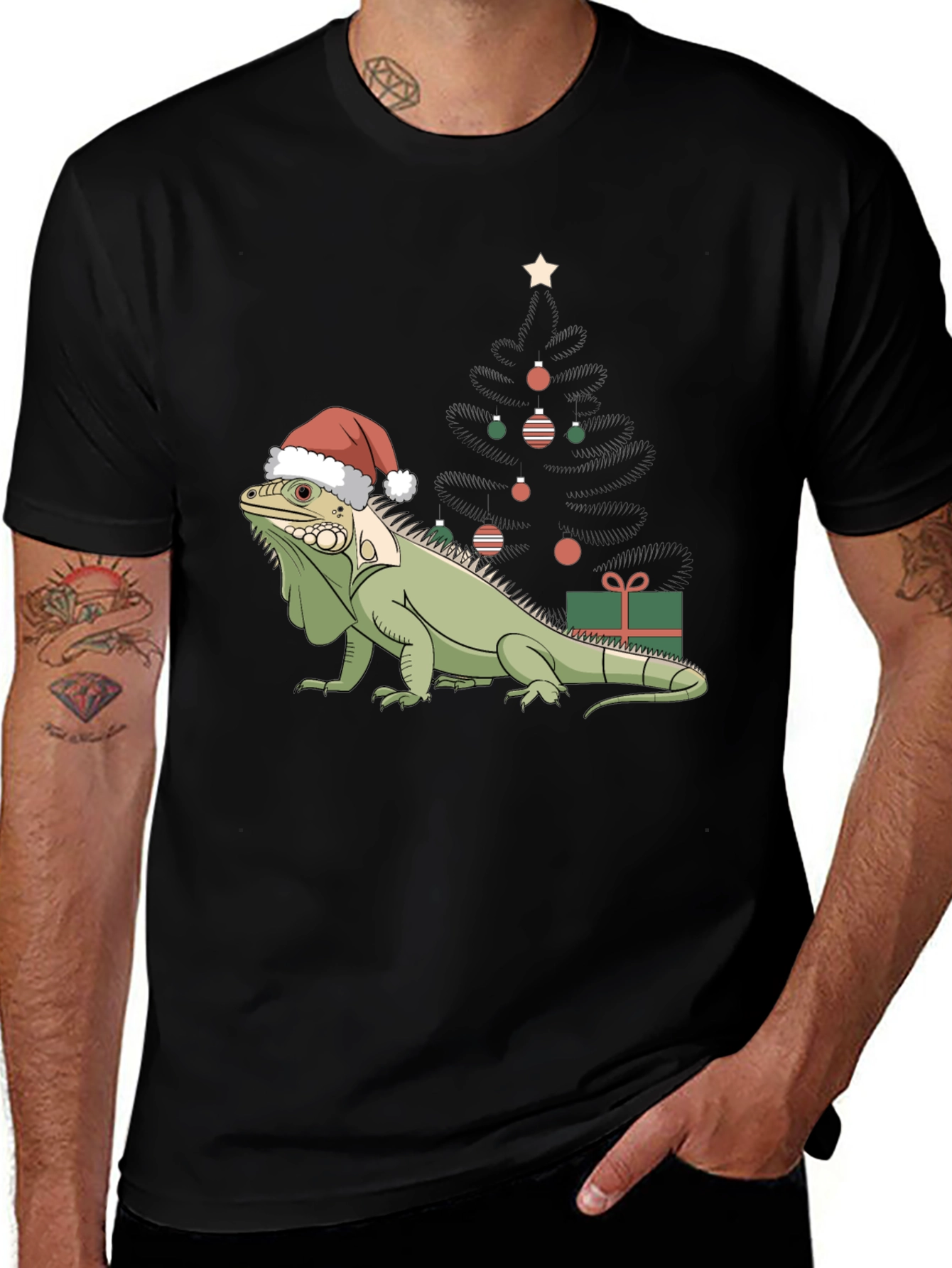 Festive Iguana Christmas T-Shirt