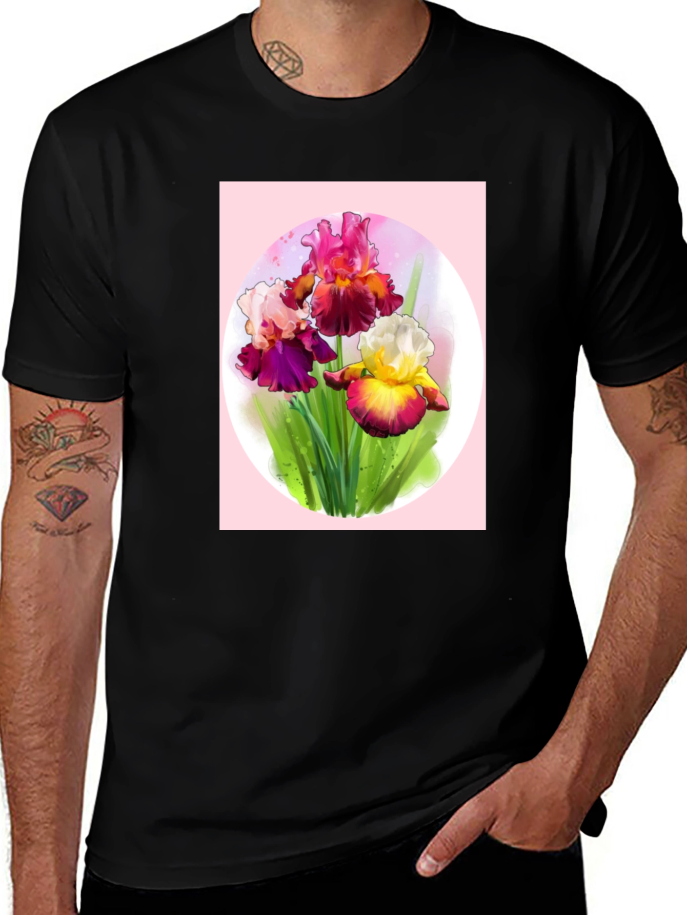 Variant 24 of Floral Iris Graphic T-Shirt - Stylish & Unique Design