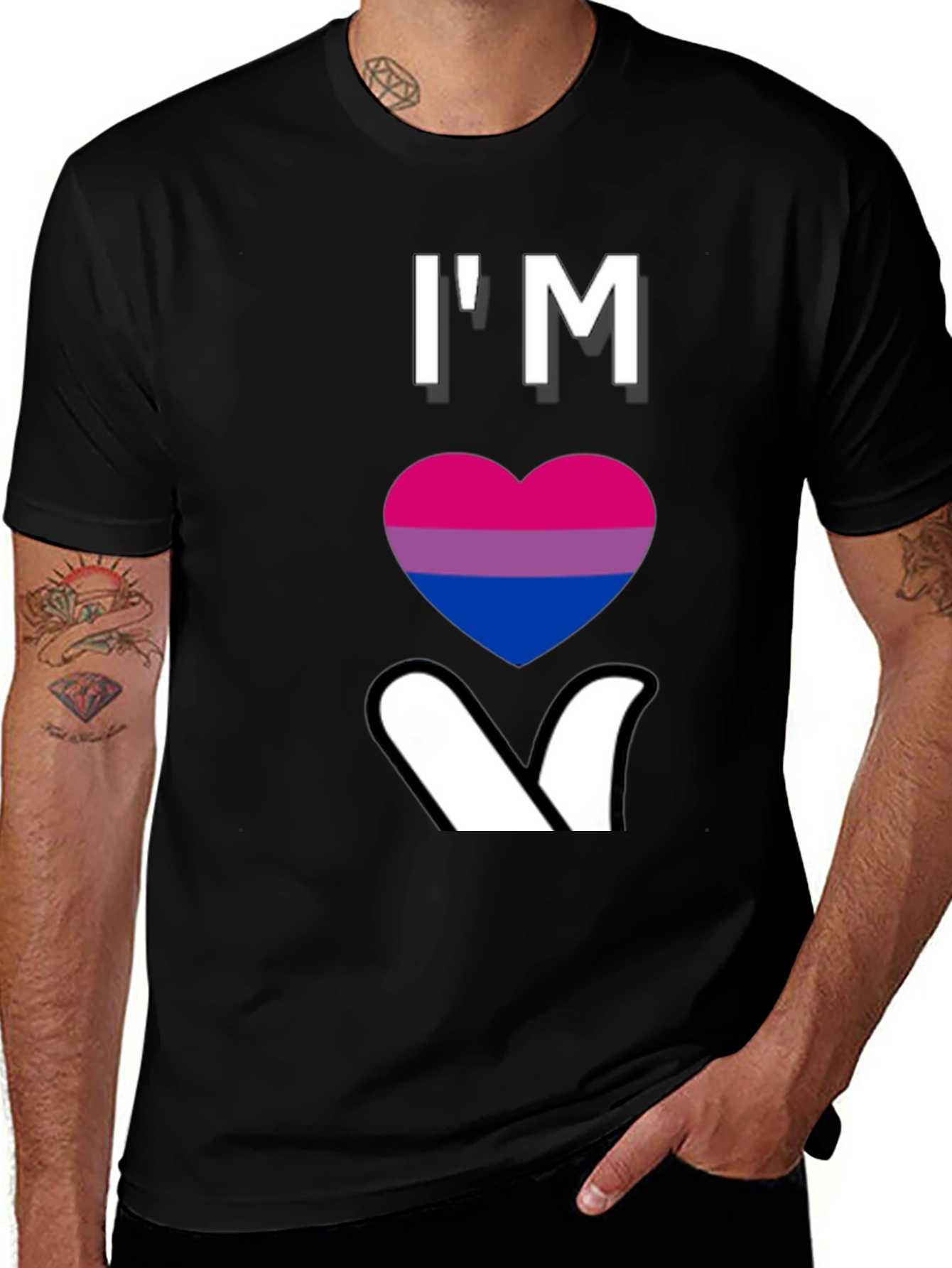 Bisexual Pride T-Shirt - Heart Design