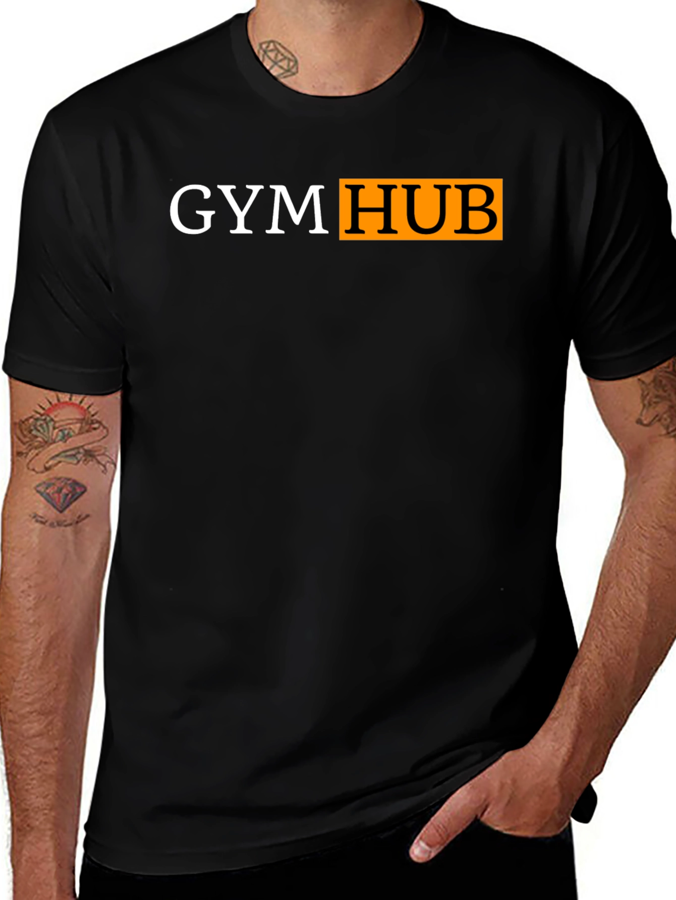 Gym Hub Black T-Shirt - Funny Workout Tee