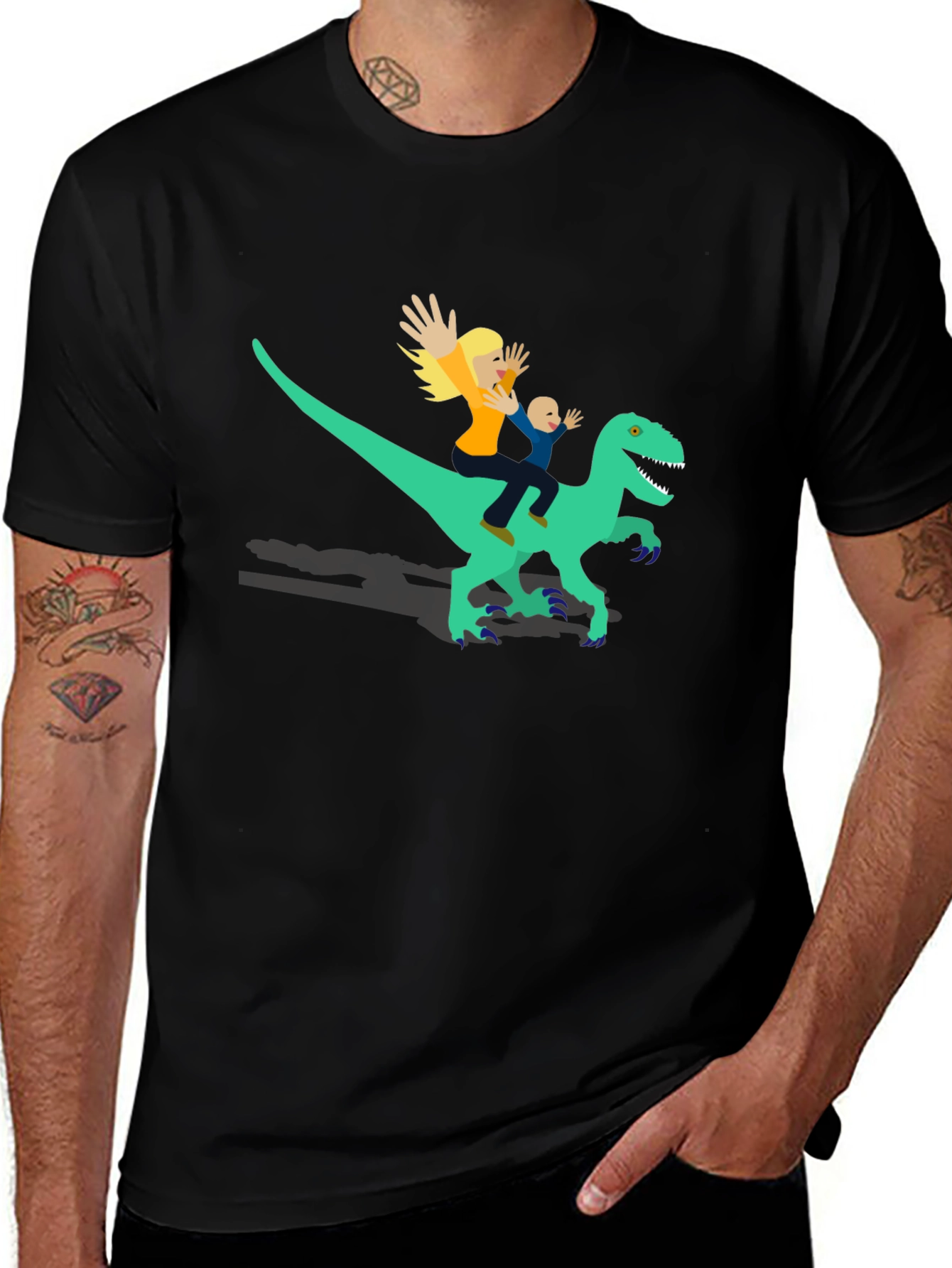 Variant 5 of Dino Ride T-Shirt - Fun Family Design