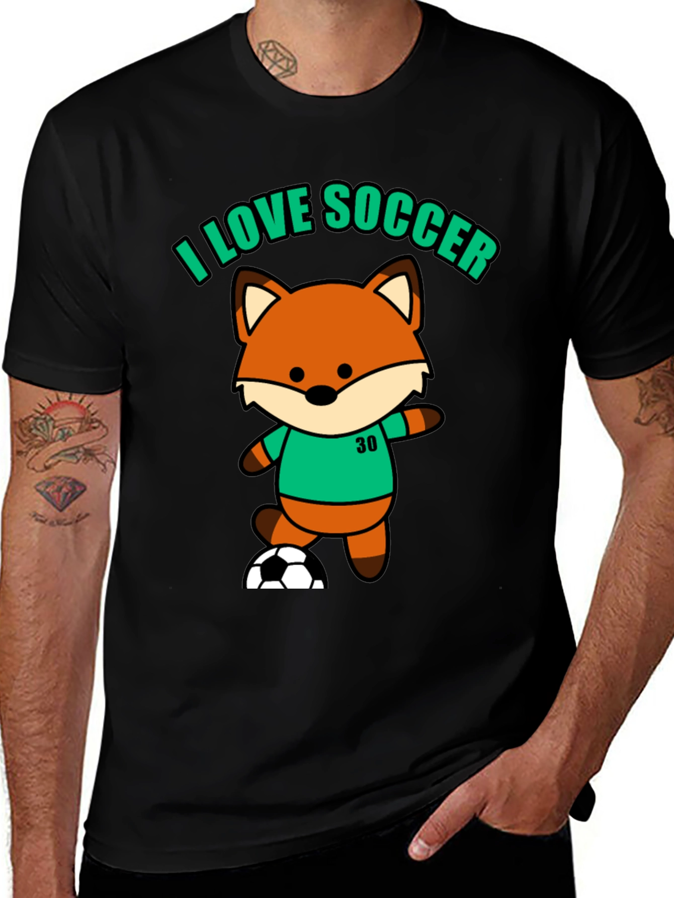 Variant 13 of I Love Soccer Fox T-Shirt - Cute Sports Tee