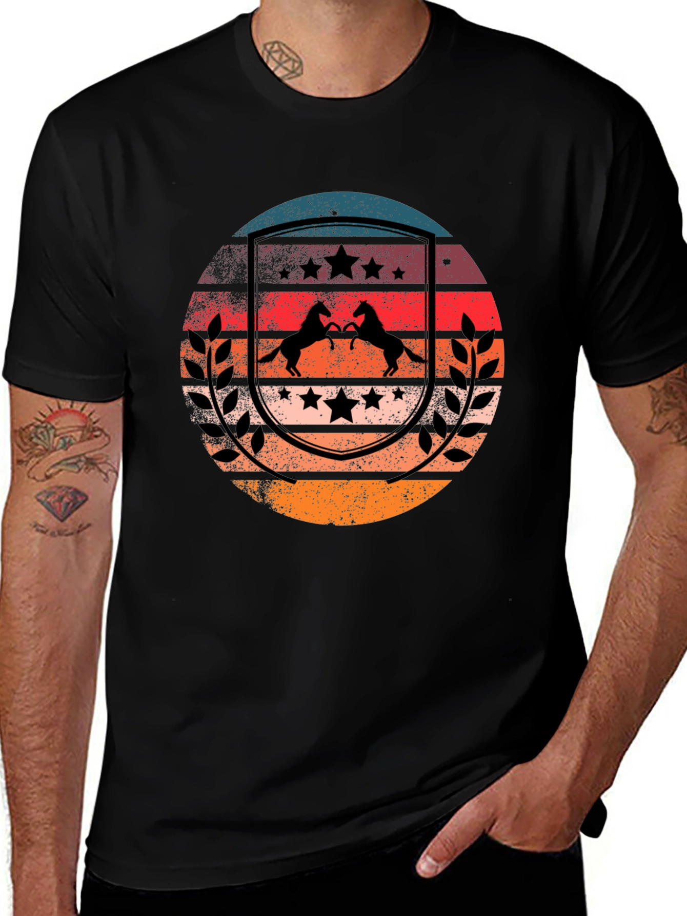Variant 8 of Retro Sunset Horse T-Shirt