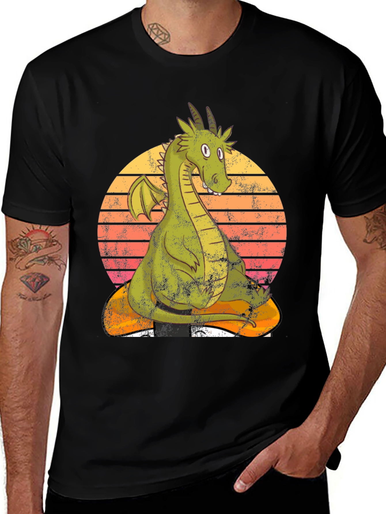 Variant 7 of Dragon T-Shirt - Relaxed Retro Design