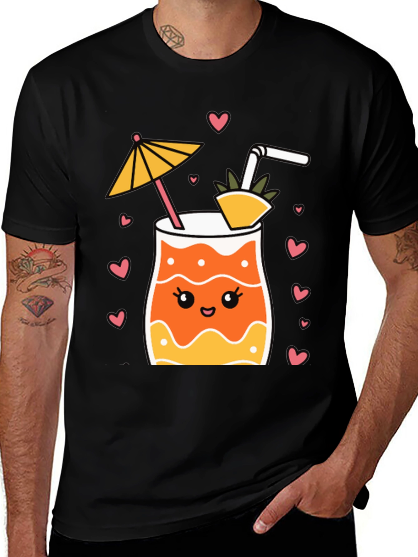 Variant 28 of Cute Cocktail Graphic Tee - Summer Vibes!