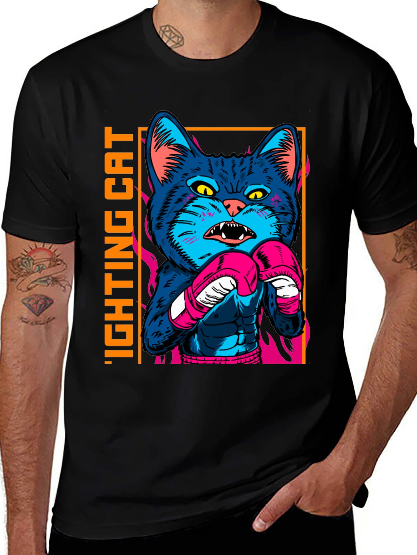 Variant 13 of Fighting Cat Graphic Tee