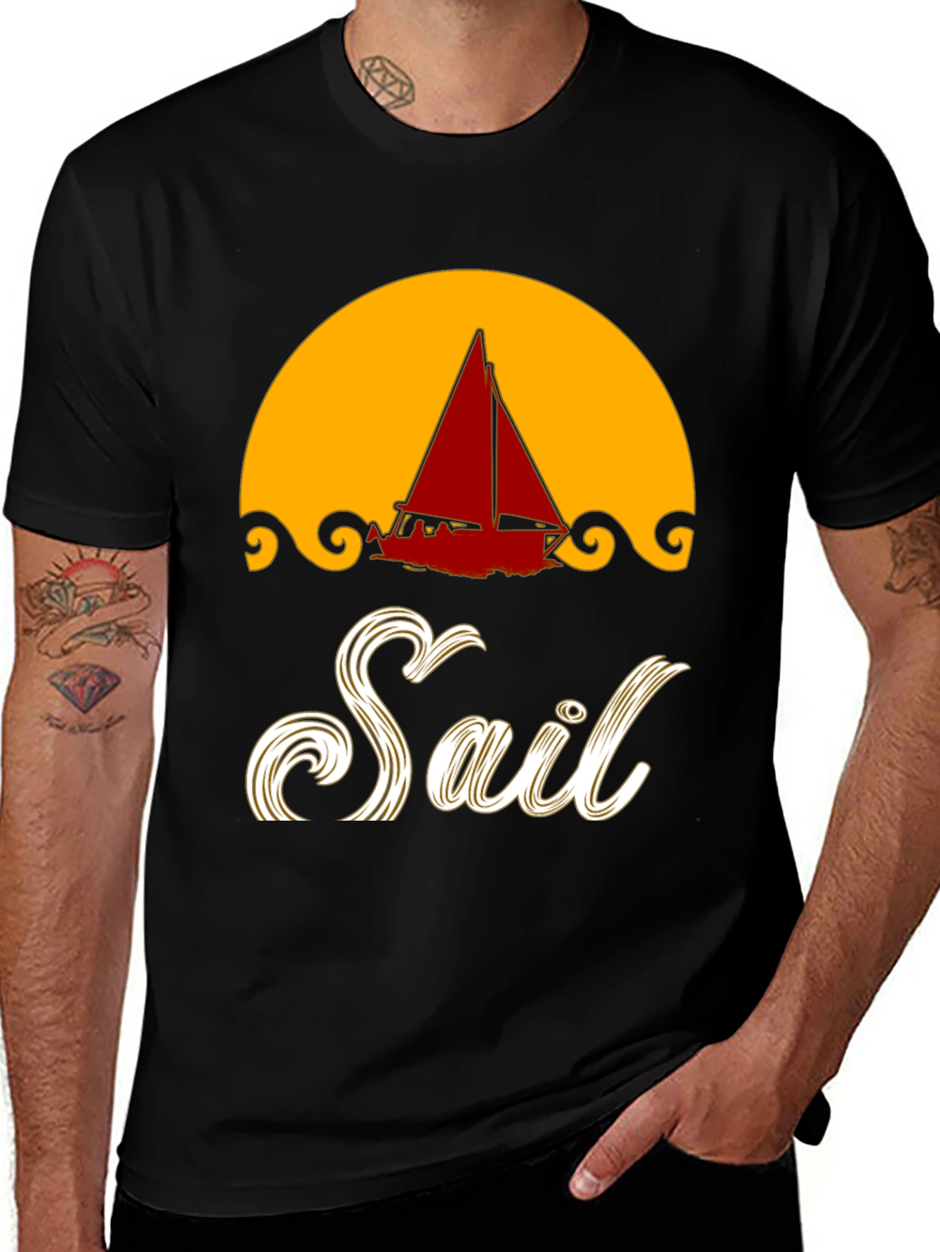 Variant 7 of Sailboat Sunset Graphic T-Shirt | Nautical Adventure Tee